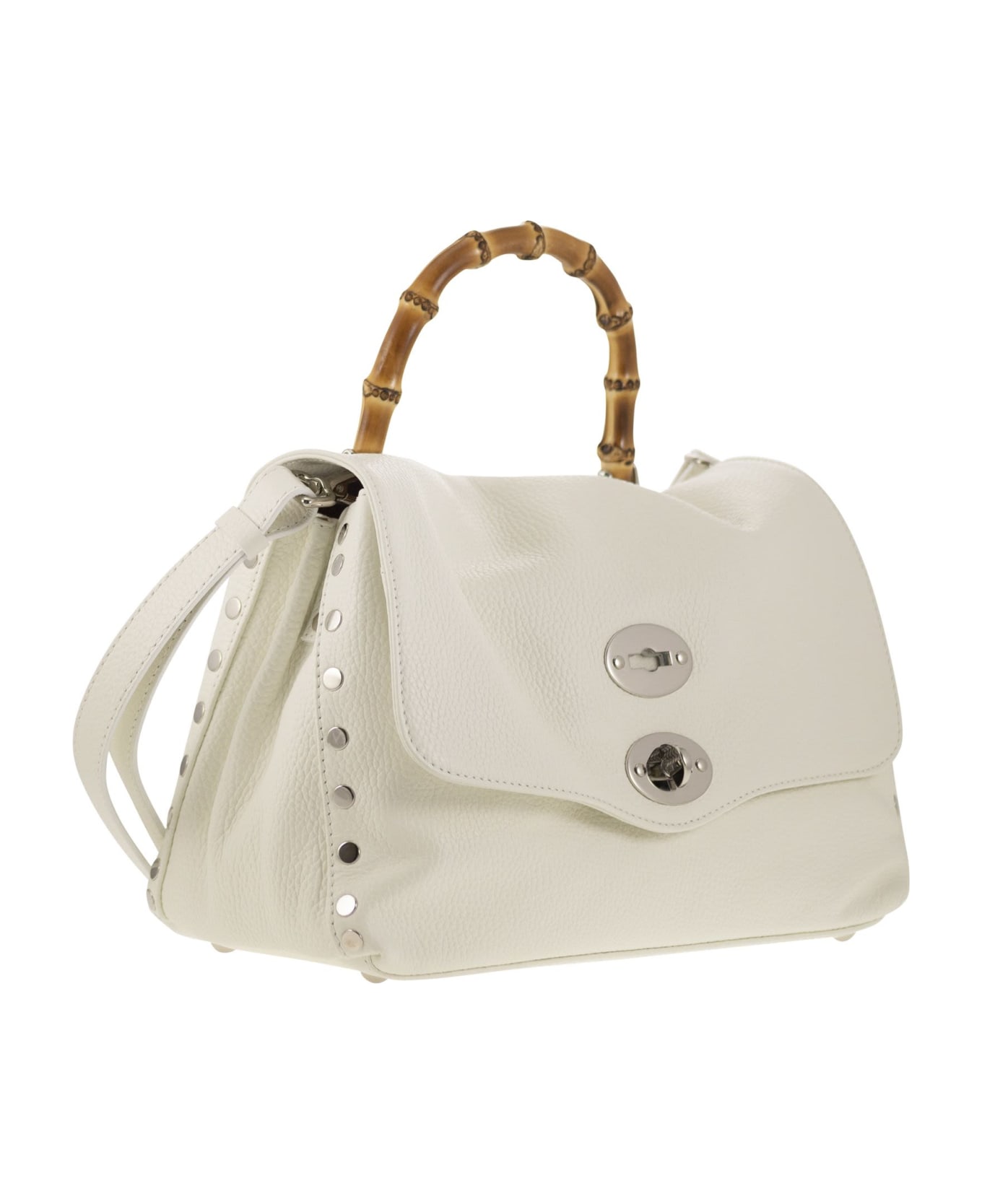 Zanellato Postina - Daily S Bag With Bamboo Handle - White