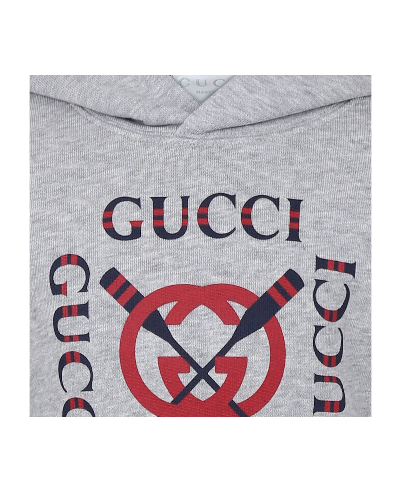 Gucci Gray Sweatshirt For Boy With Logo - Grey