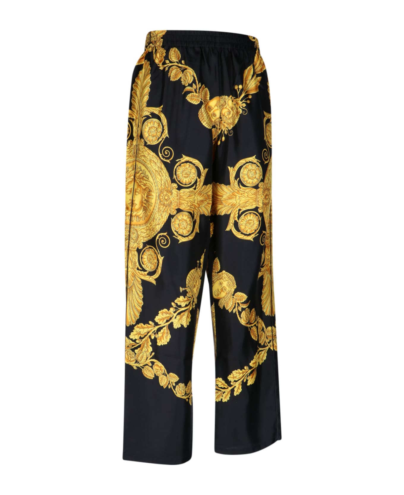 Versace Maschera Baroque Pajama Bottoms - Black