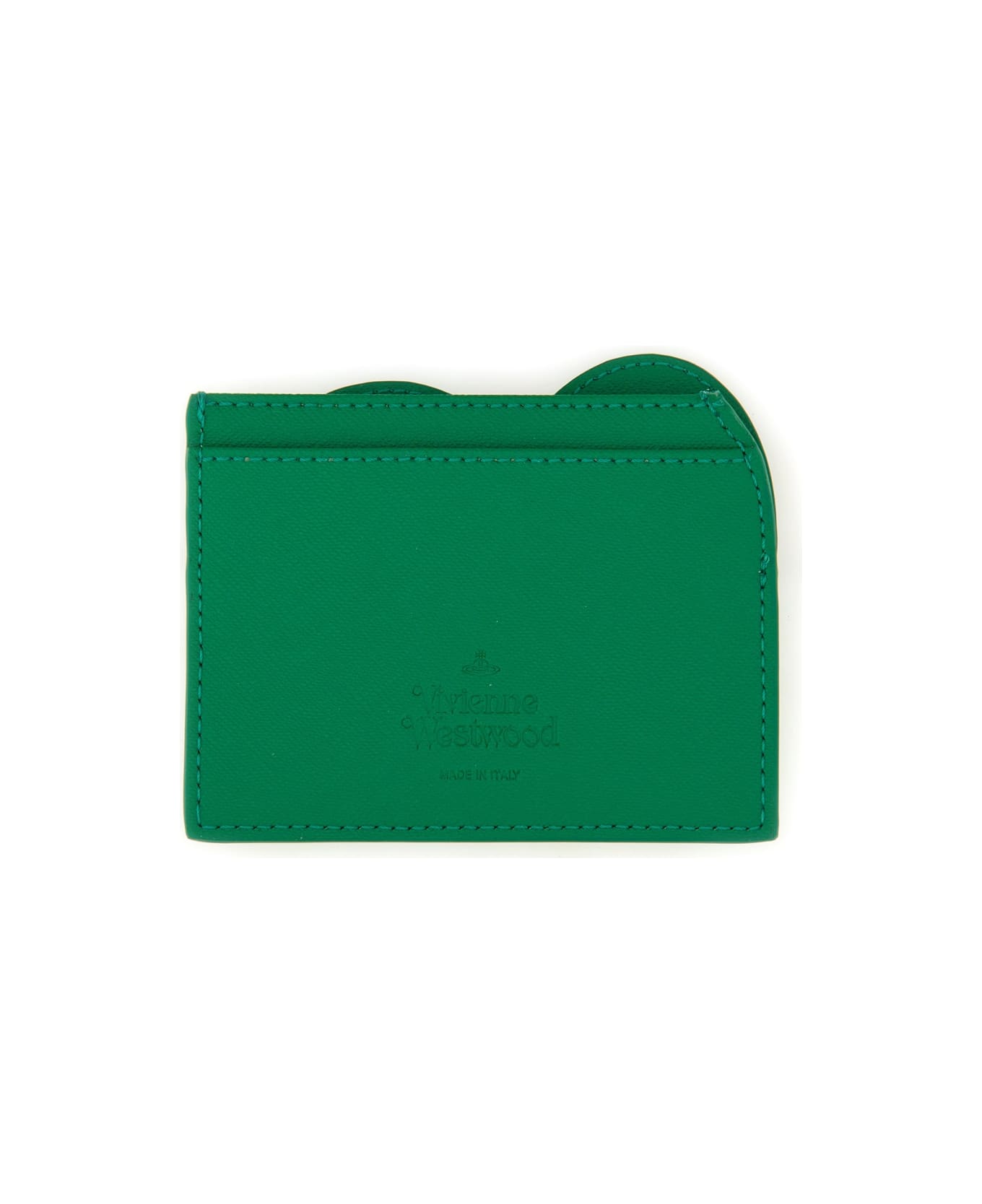 Vivienne Westwood Card Holder With Orb Embroidery - GREEN