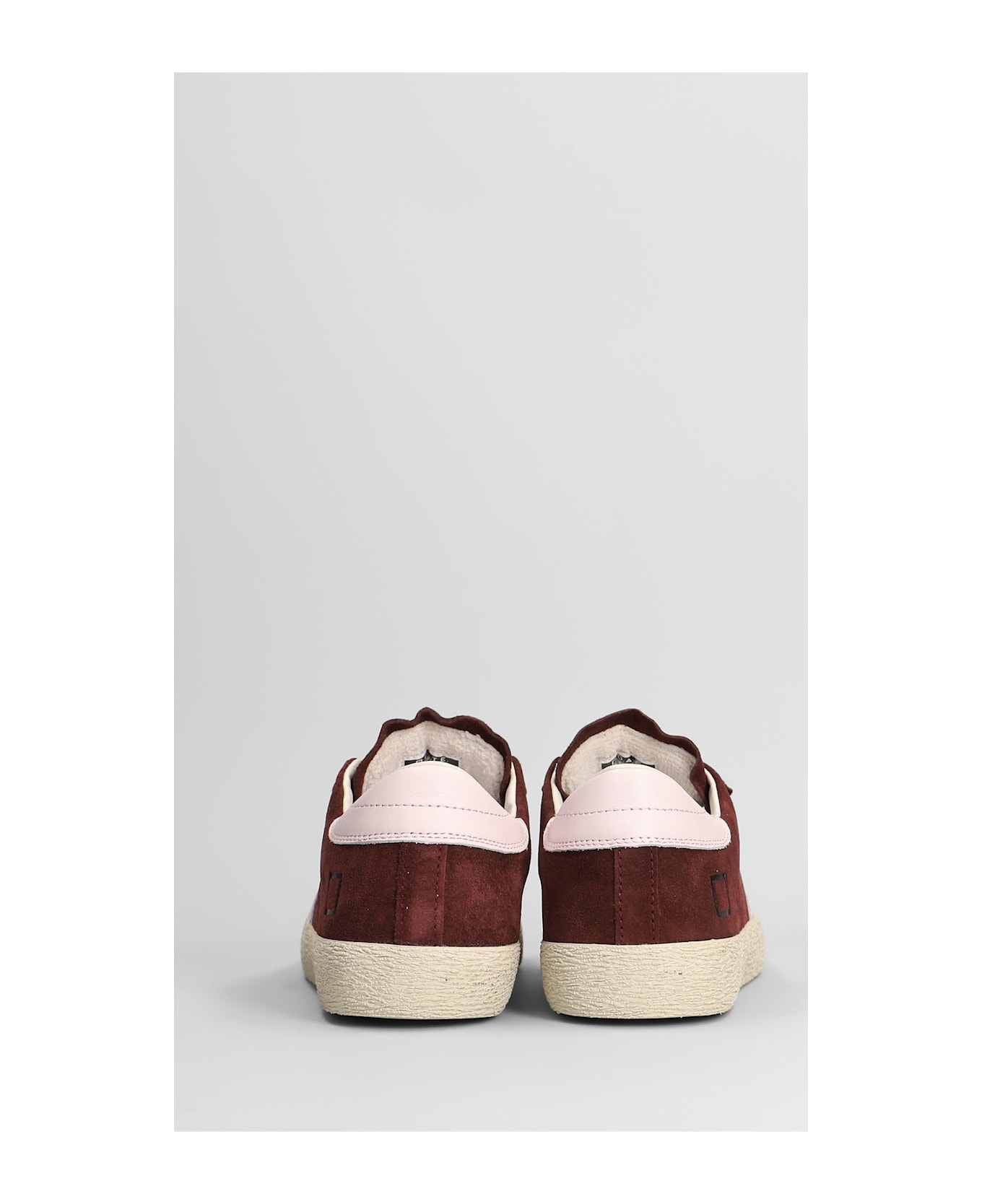 D.A.T.E. Hill Low Suede Sneakers In Bordeaux Suede And Leather - Bordeaux