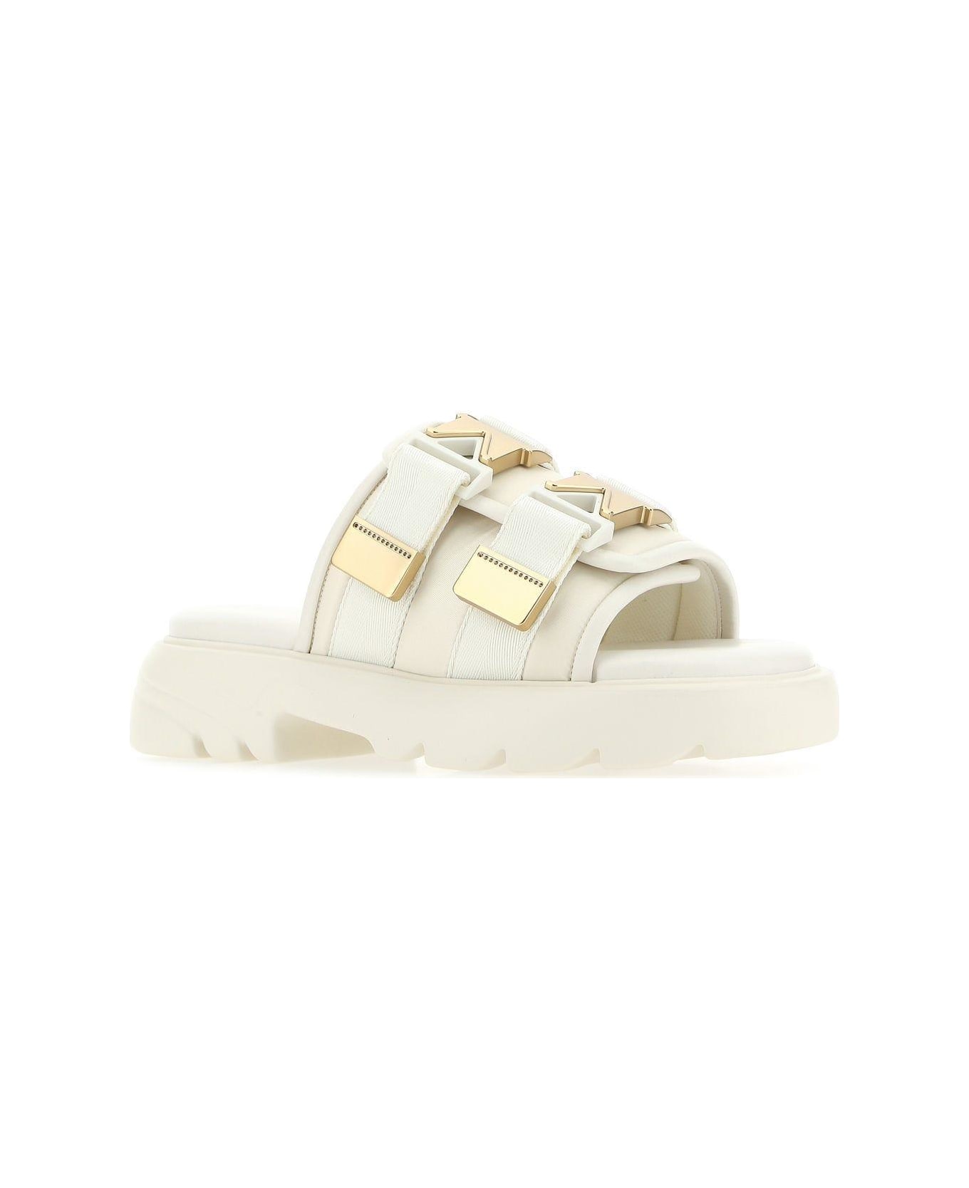 Bottega Veneta White Nylon Flash Slippers - 2916