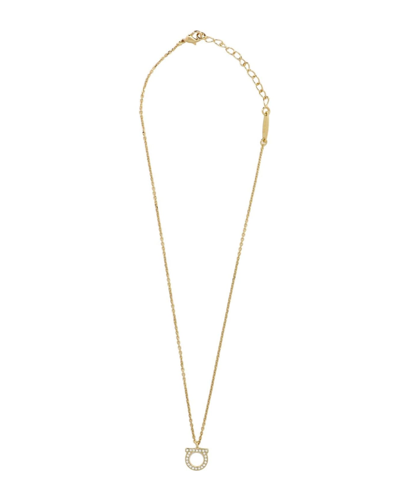 Ferragamo Large Gancini Crystals Necklace - Gold ネックレス
