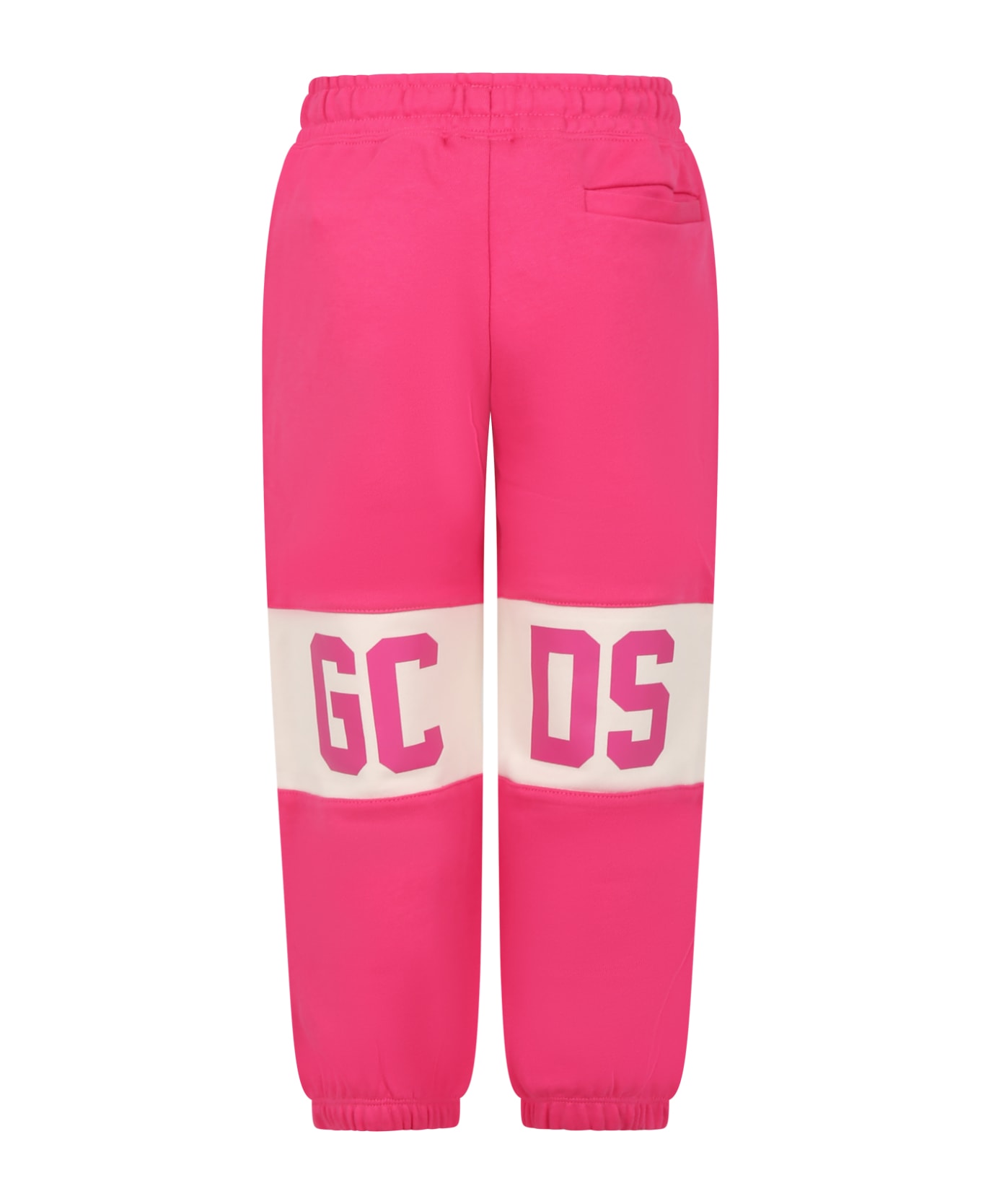 GCDS Mini Fuchsia Trousers For Girl With Logo - Fuchsia