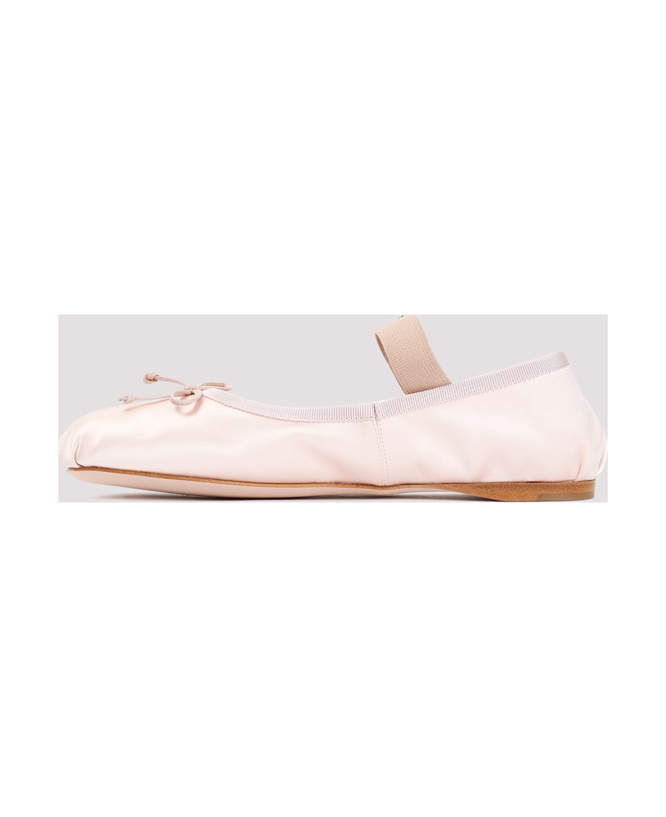 Miu Miu Light Pink Satin Ballerinas - ORCHIDEA