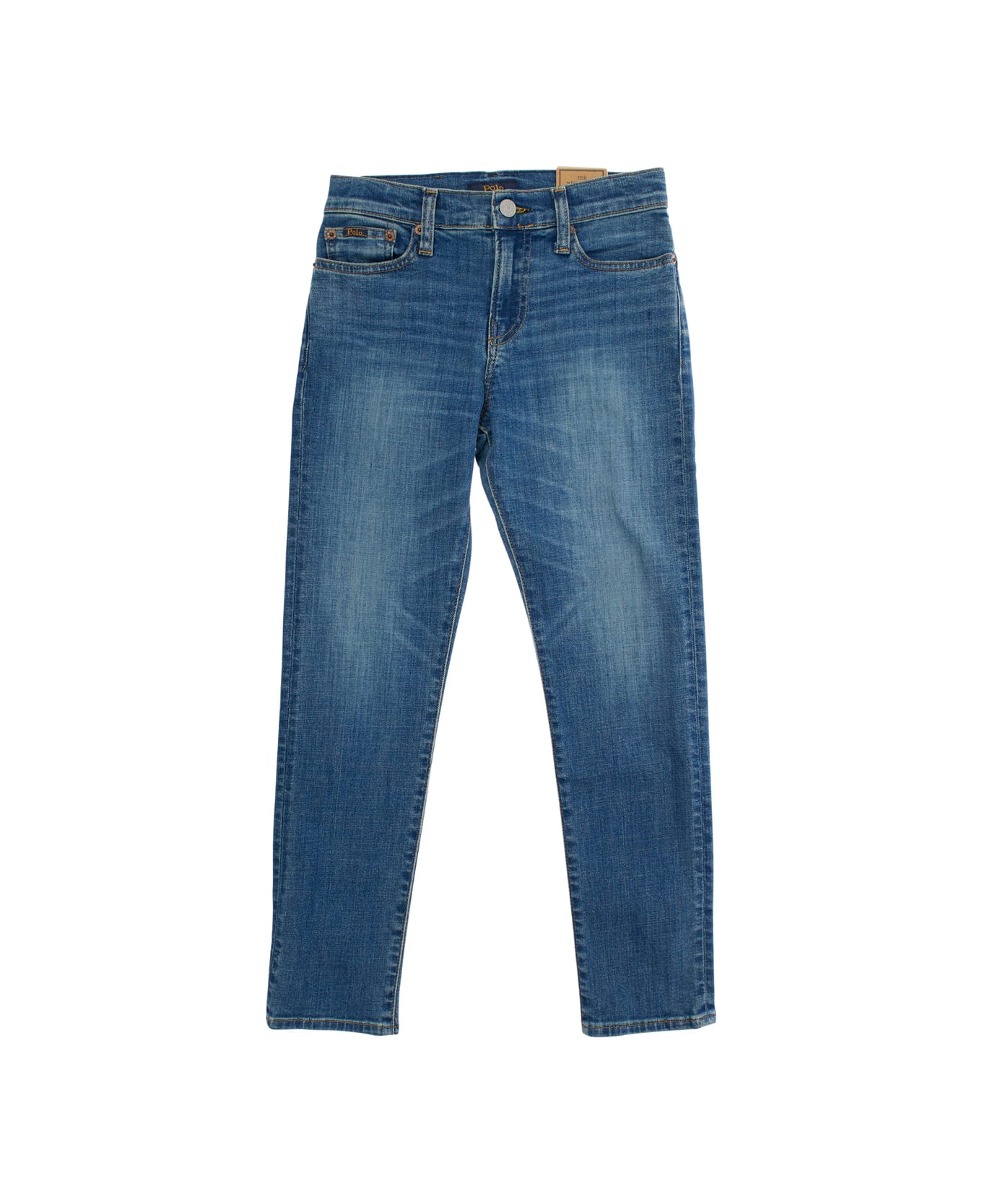 Polo Ralph Lauren 
sullivan
 Blue Jeans With Belt Loops And Logo Patch On The Rear In Denim Boy - Blu