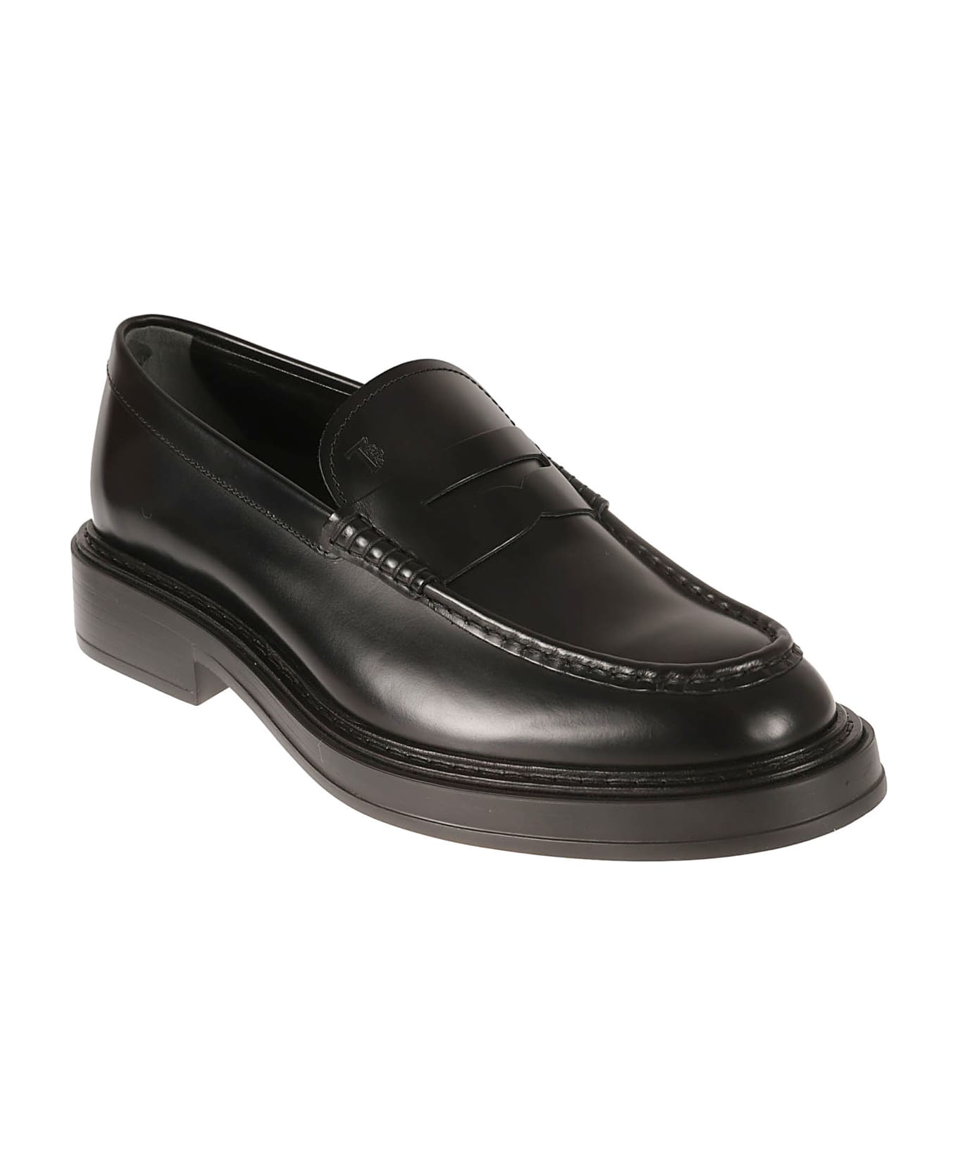 Tod's Logo Slip-on Derby Shoes - Black