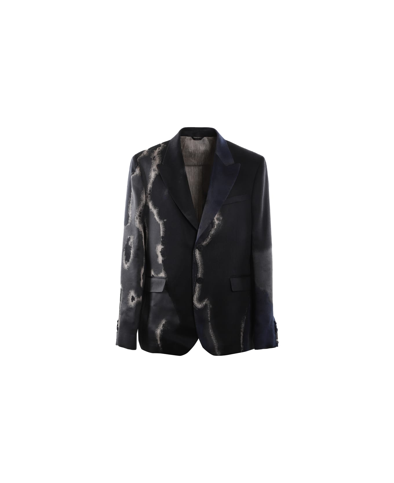 Fendi Linen And Cotton Jacket With Earth Motif - BLACK