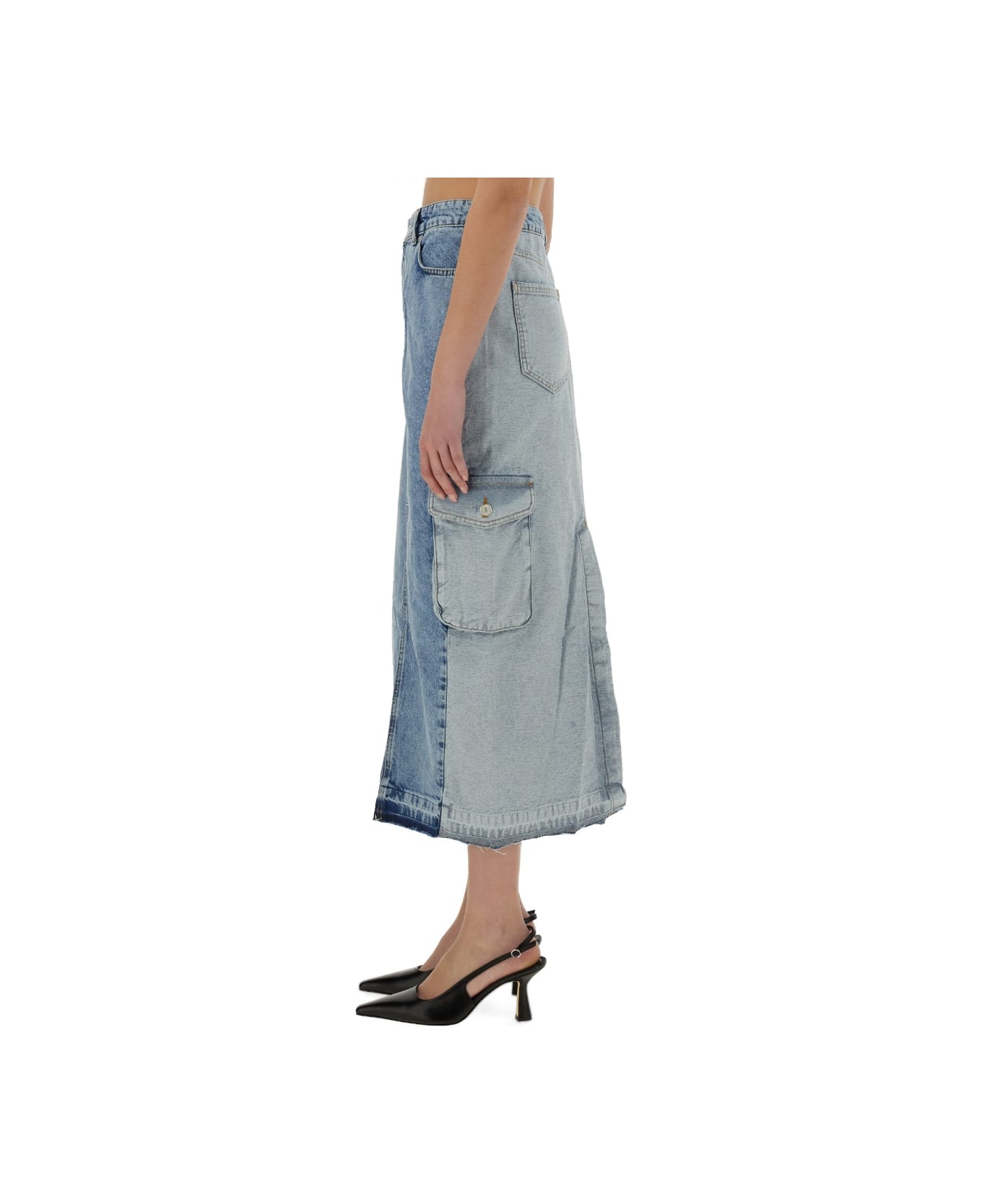 M05CH1N0 Jeans Long Denim Skirt - DENIM