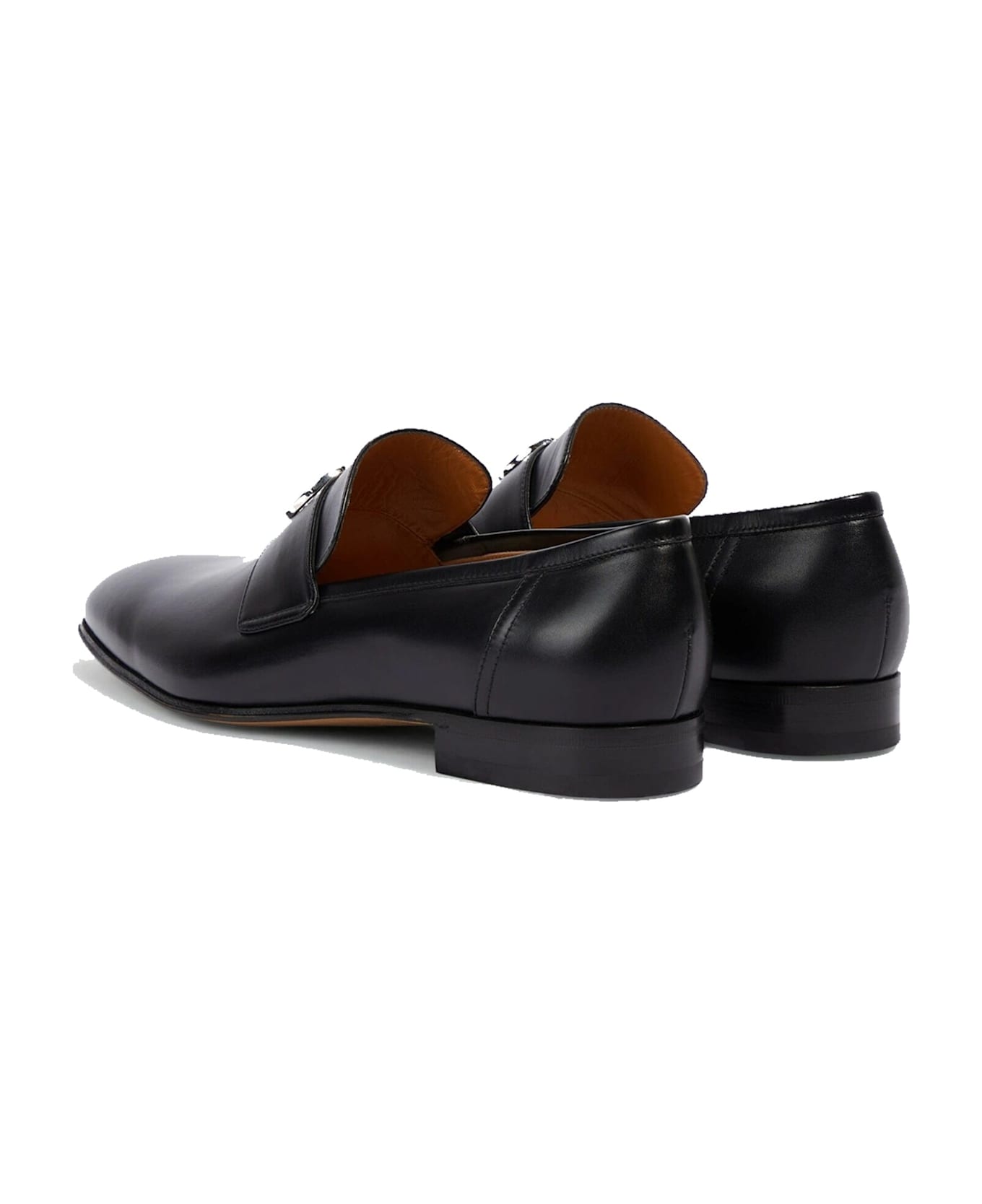 Gucci Interlocking G Leather Loafers - Black ローファー＆デッキシューズ