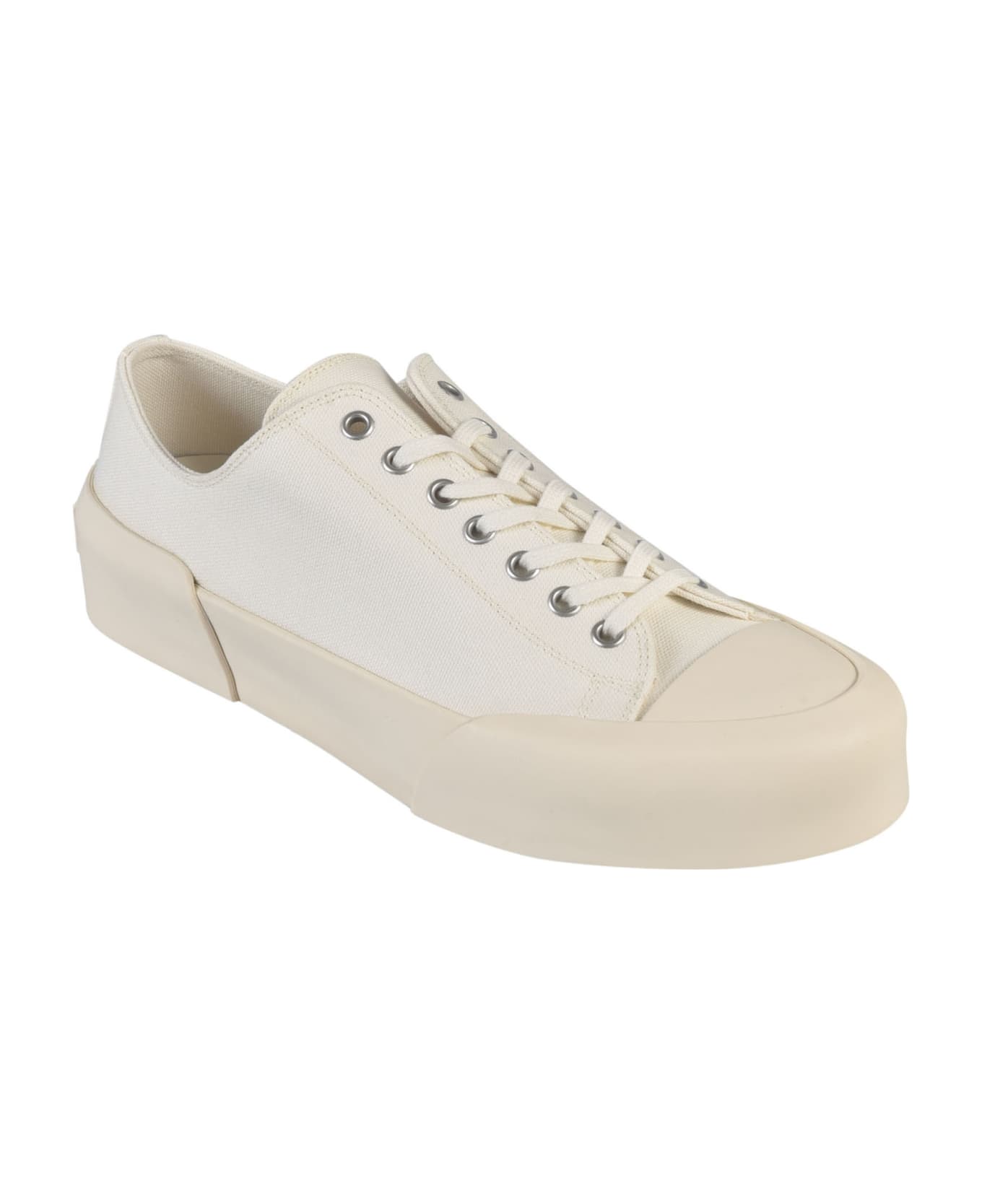 Jil Sander White Lace-up Low Top Sneakers - PORCELAIN スニーカー