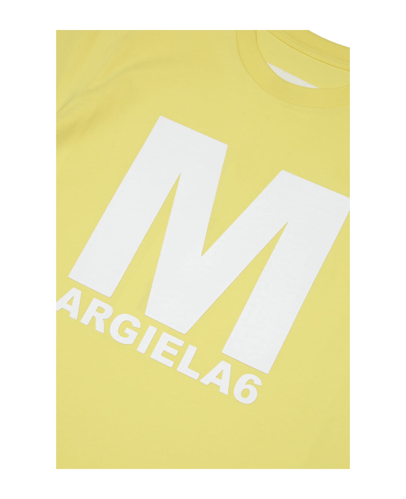 MM6 Maison Margiela Mm6t52u T-shirt Maison Margiela Yellow T-shirt In Jersey With Thick Logo - Blazing yellow