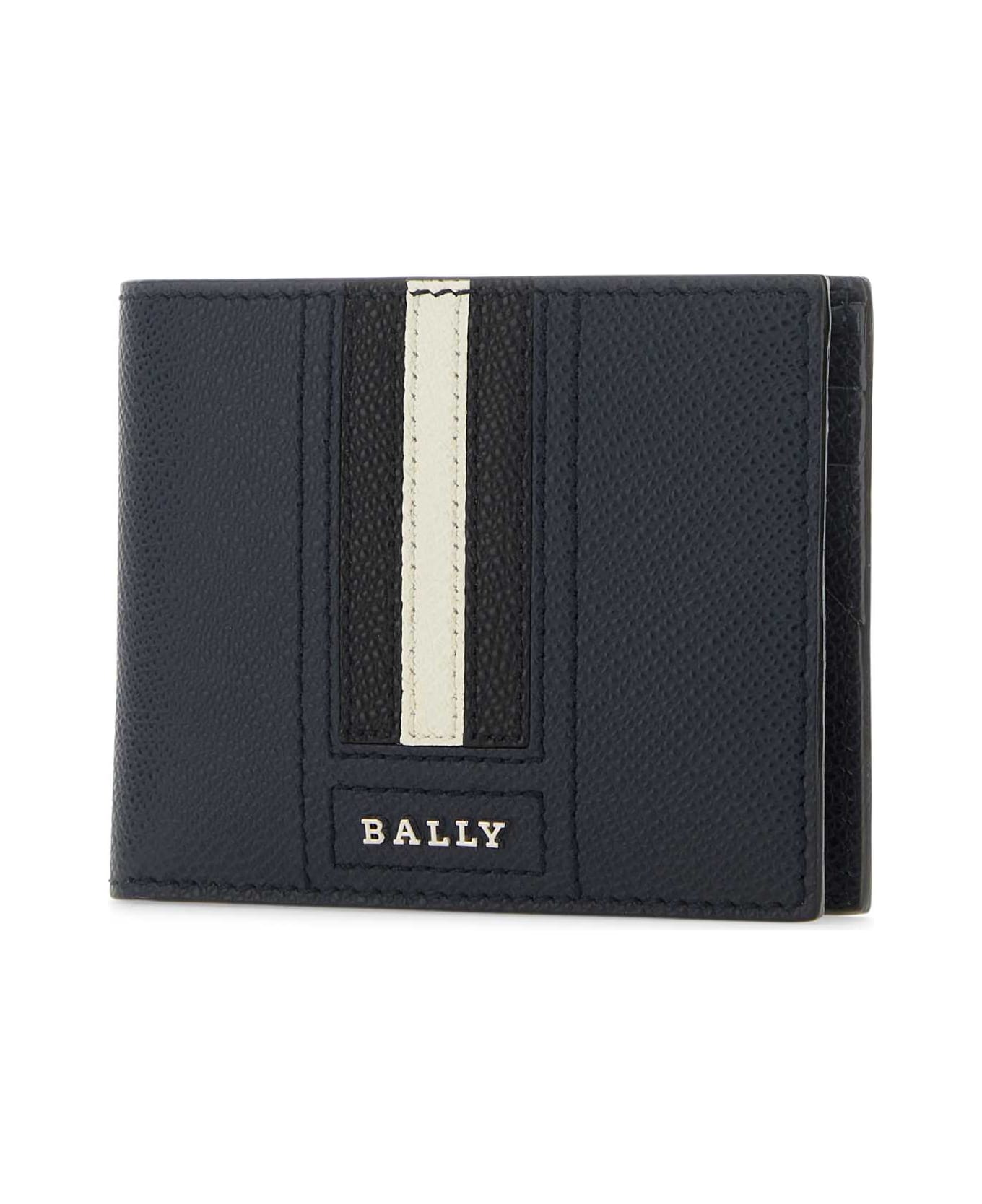 Bally Navy Blue Leather Wallet - NEWBLUE