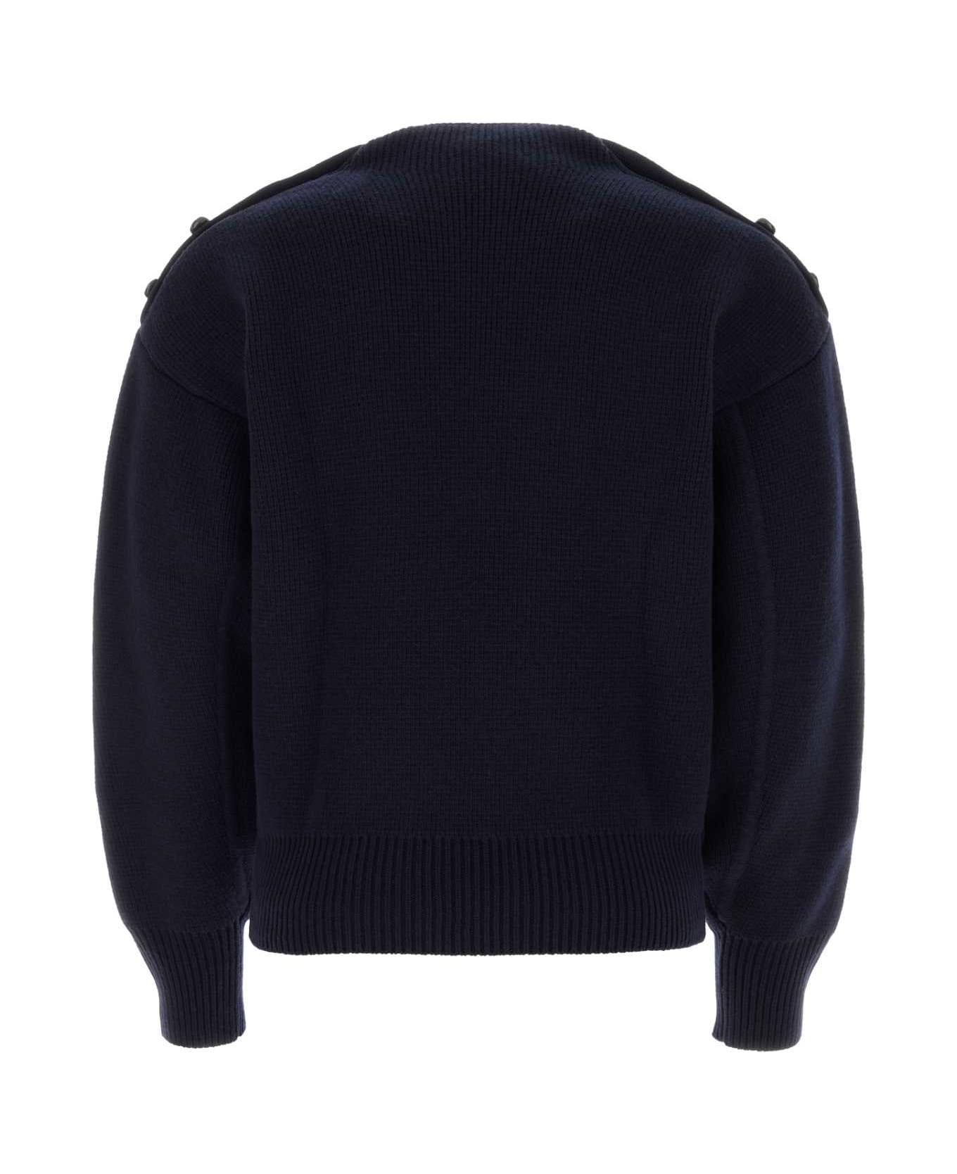 Ferragamo Midnight Blue Wool Blend Sweater - MIDNIGHT