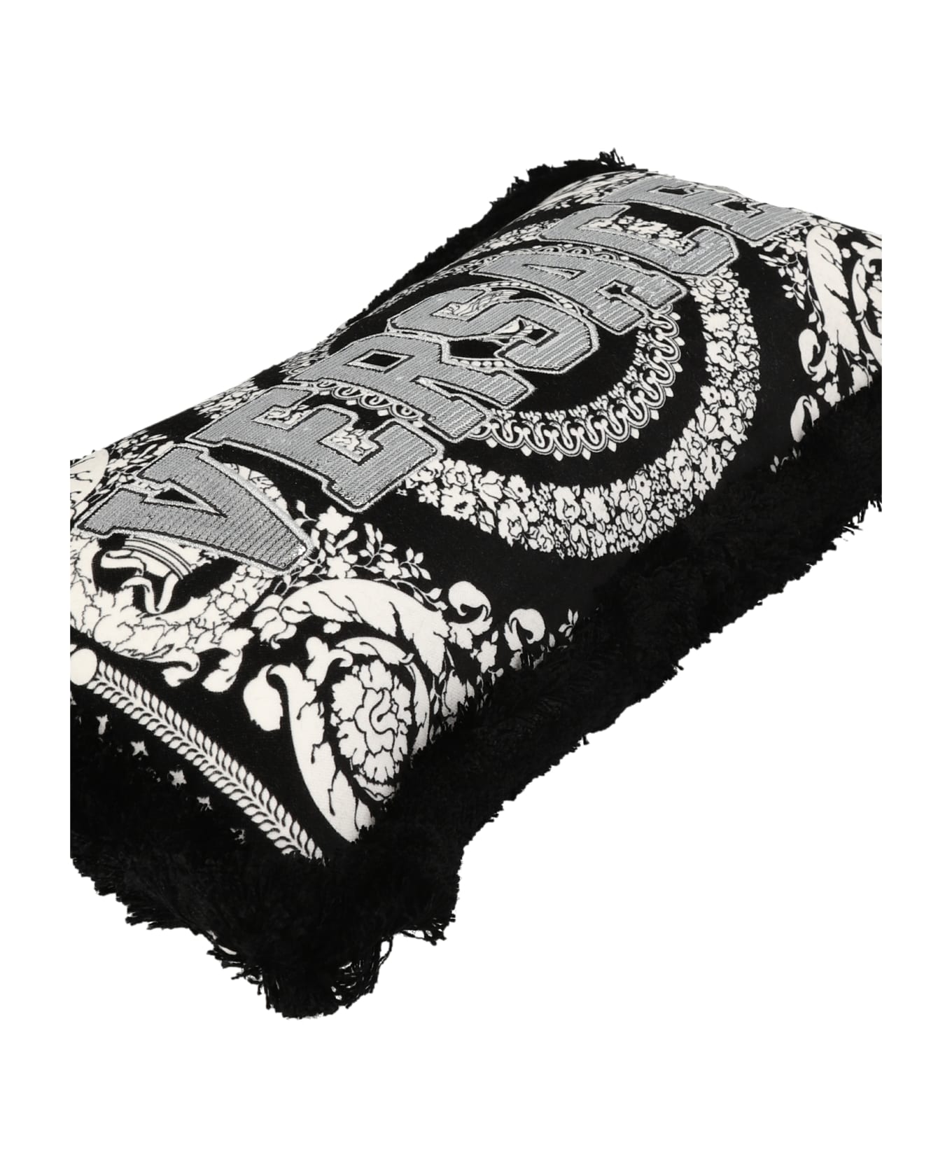 Versace 'barocco Foulard' Cushion - White/Black
