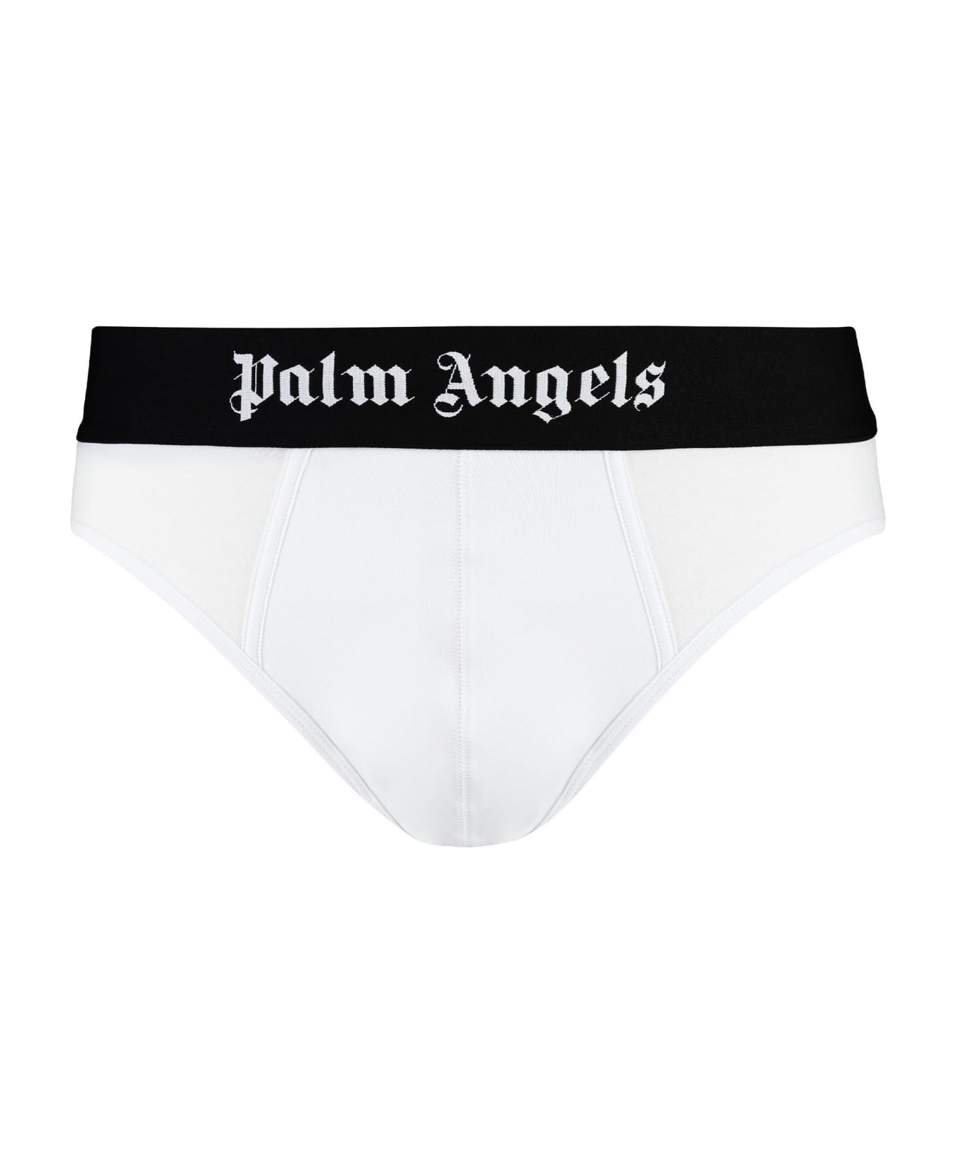 Palm Angels Set Of Two Cotton Briefs With Logoed Elastic Band - Multicolor