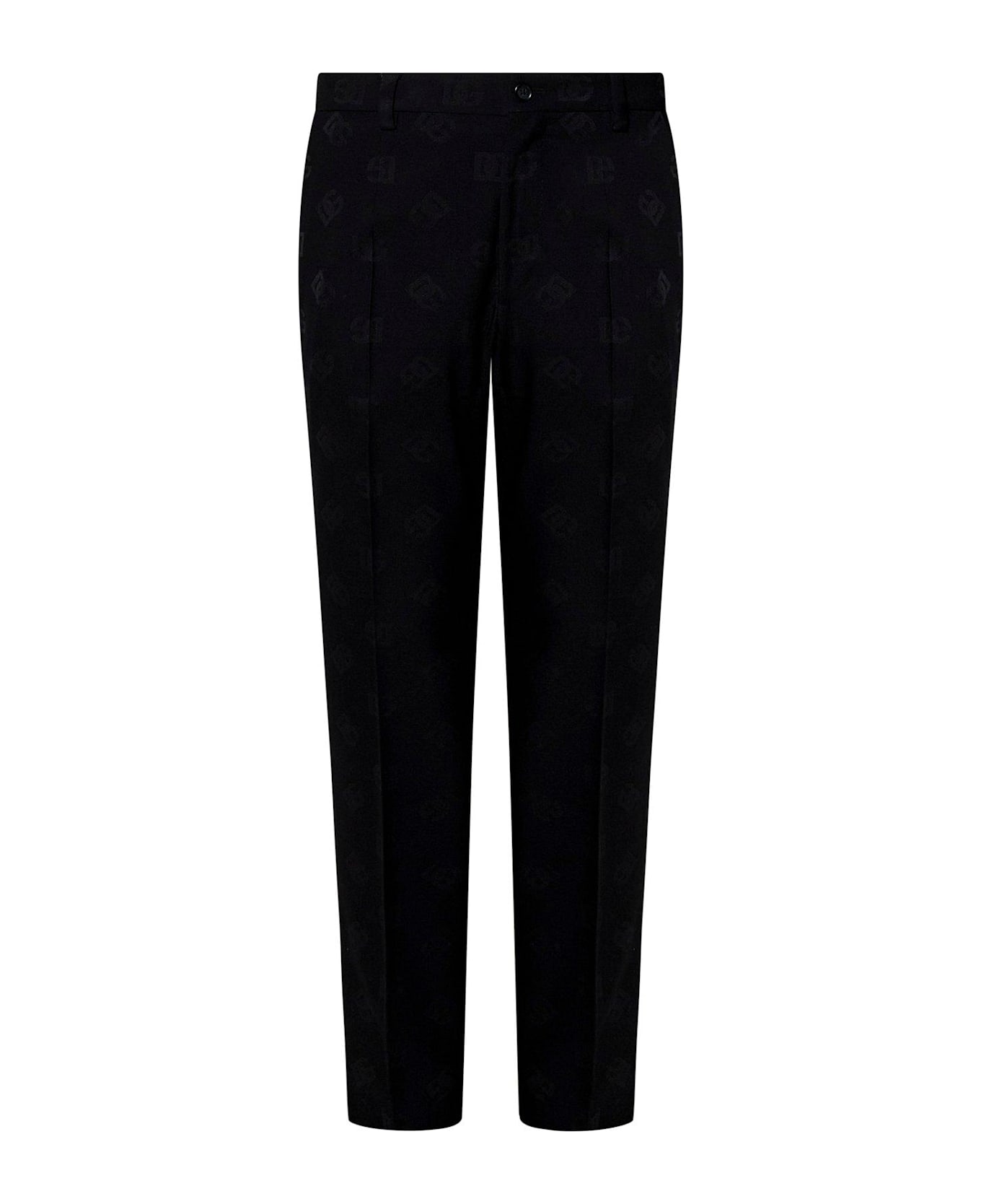 Dolce & Gabbana Logo Jacquard Trousers - Black