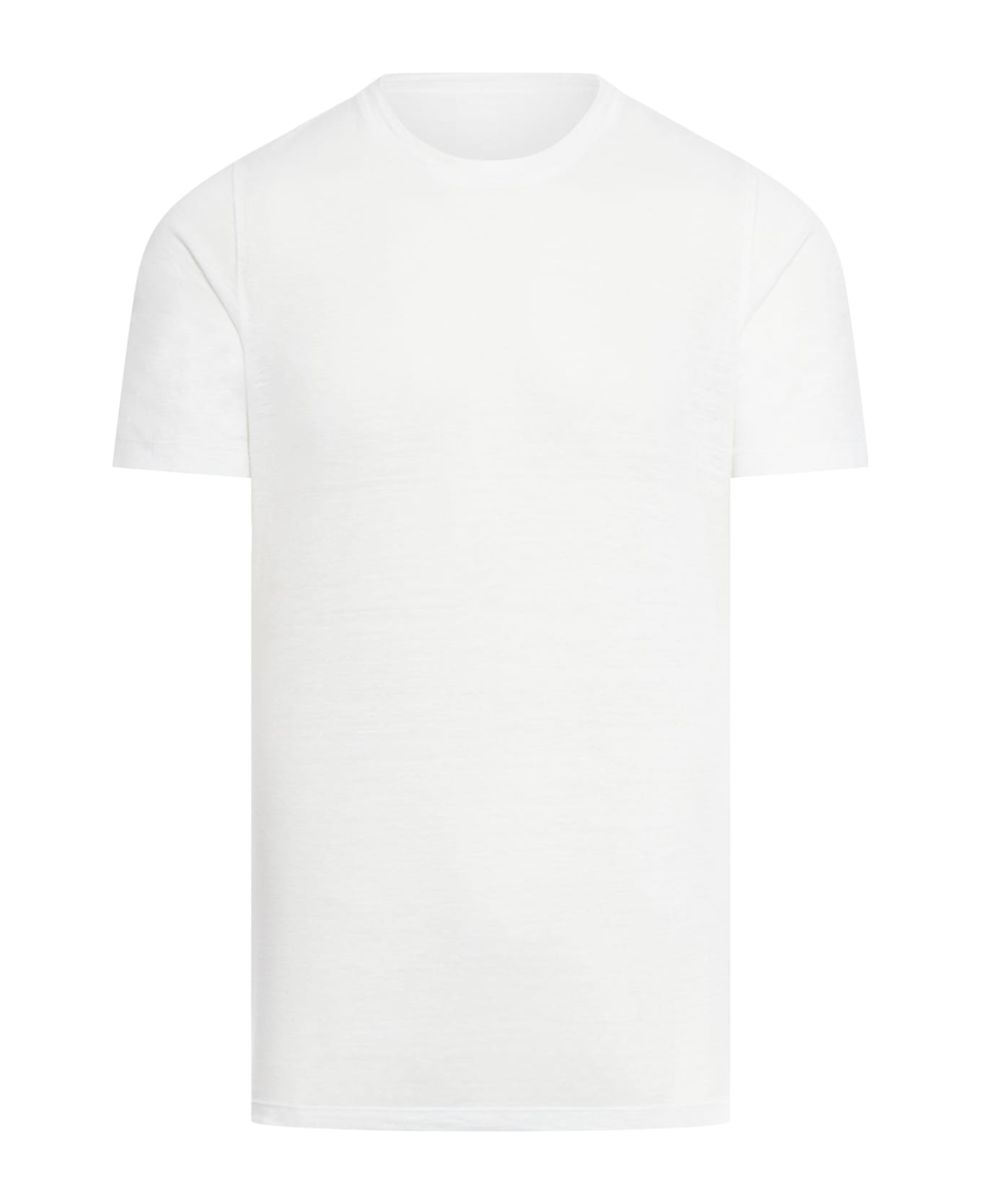 120% Lino Short Sleeve Men Tshirt - R White Solid