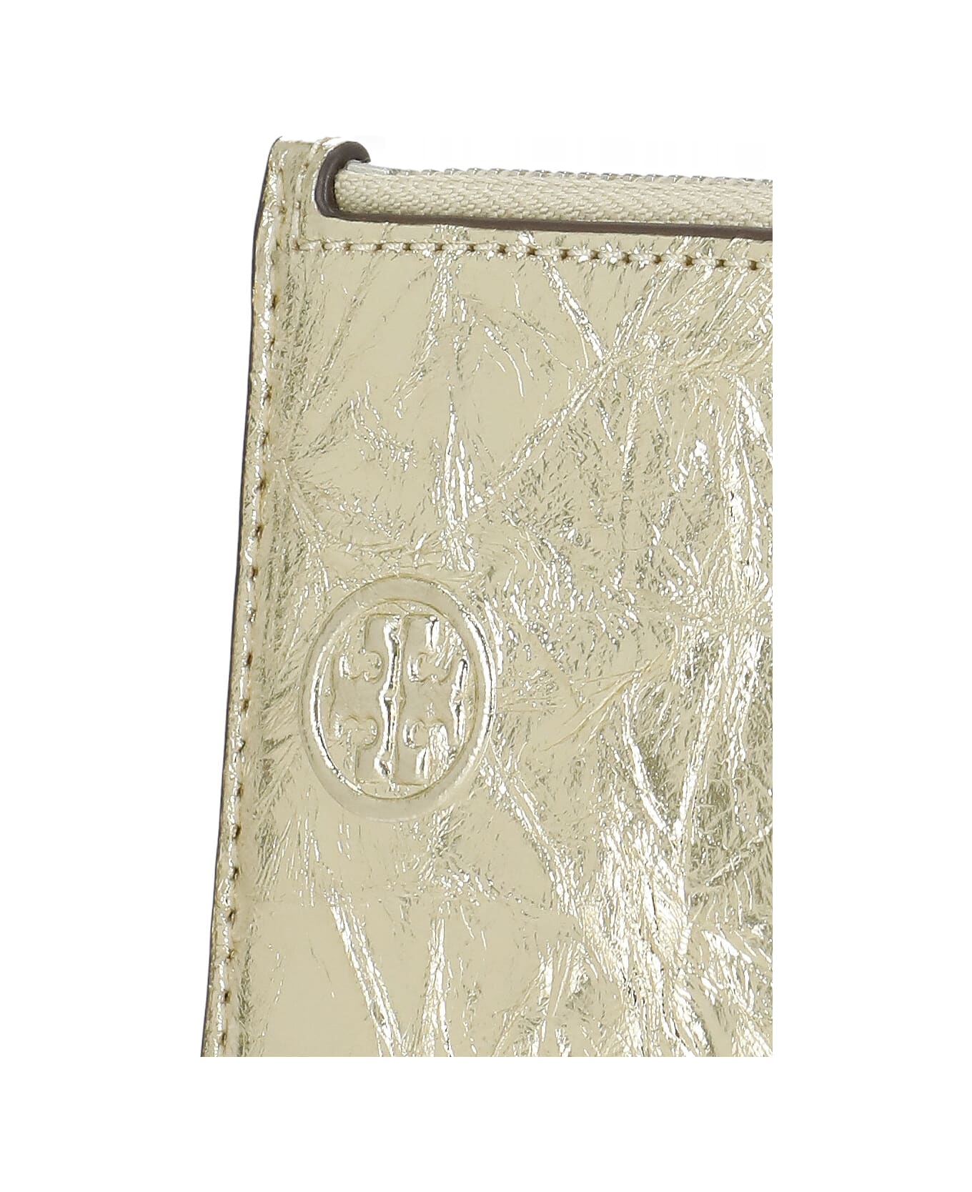 Tory Burch Fleming Metallic Card Holder - Golden 財布