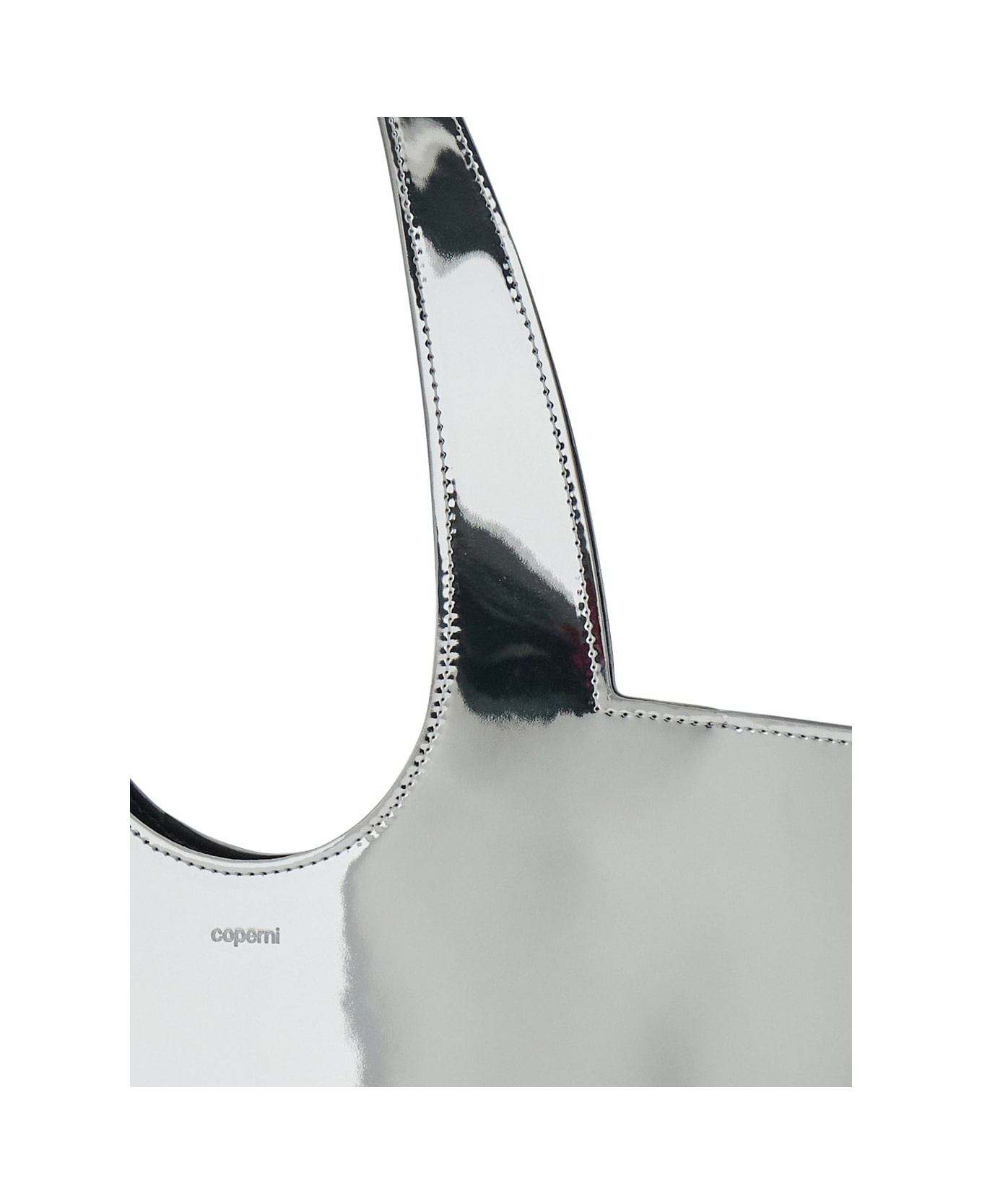 Coperni 
star
 Metallic Mini Handbag With Embossed Logo Lettering On The Front And Mirrored Effect In Leather Woman - Metallic