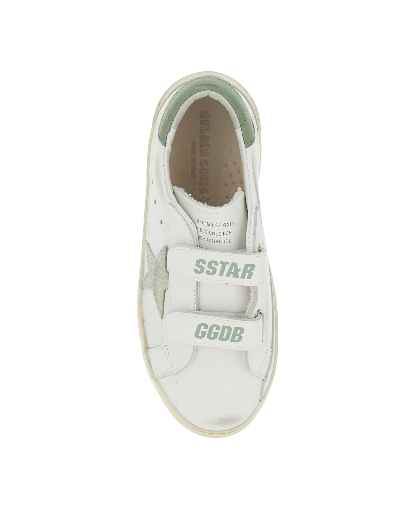 Golden Goose 'old School' White Sneakers With Star Patch On The Side And Logo Lettering On The Front In Leather Boy - White