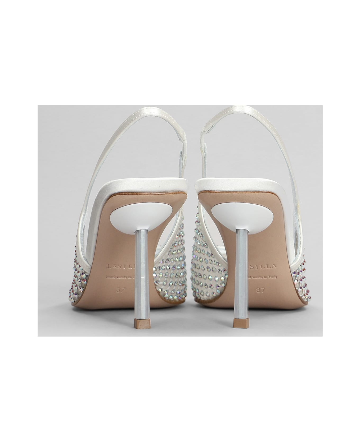 Le Silla Gilda Pumps In White Satin - white