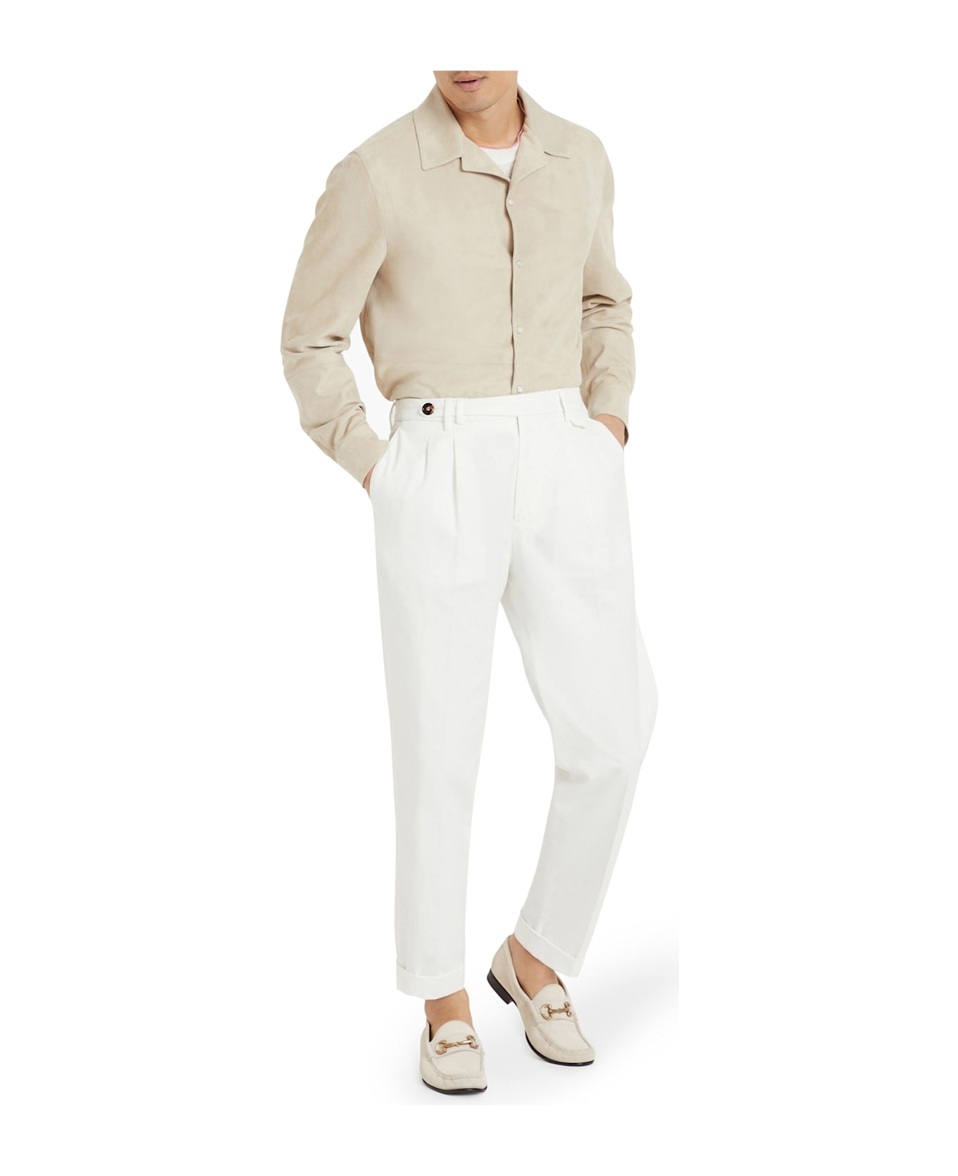 Brunello Cucinelli Chinos With Pleats - Nude & Neutrals