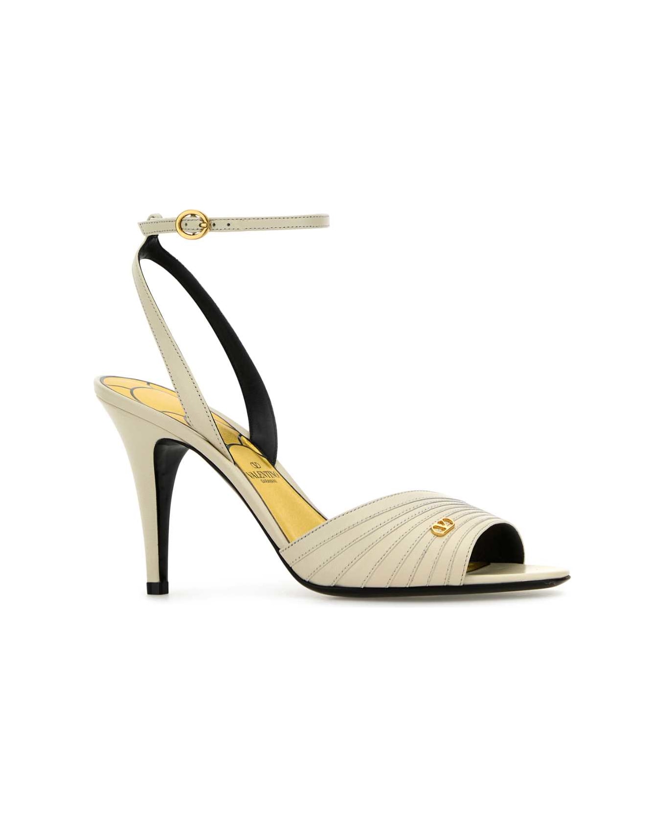 Valentino Garavani Ivory Leather Ladycrush Sandals - IVORY