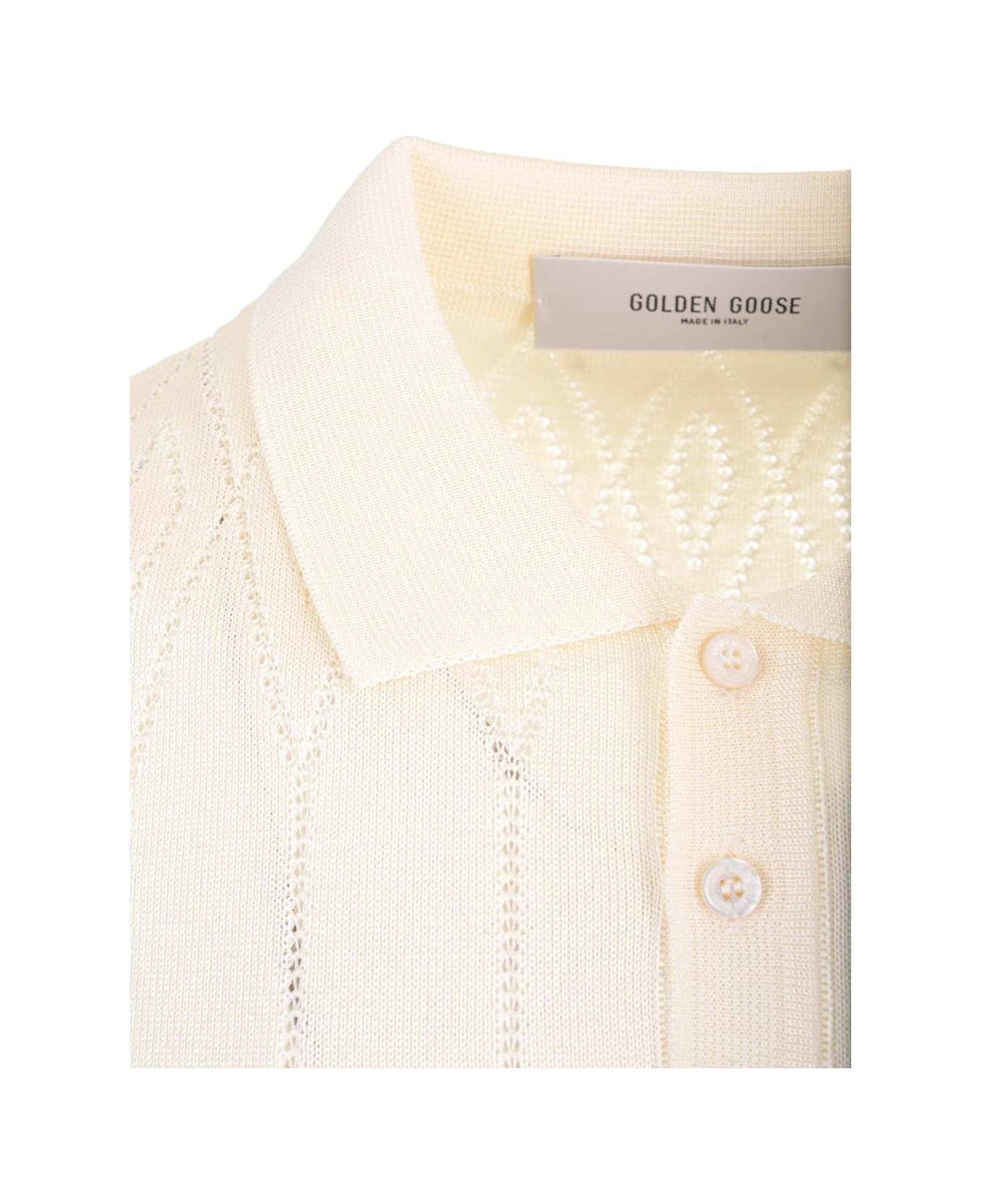 Golden Goose Knitted Polo - White