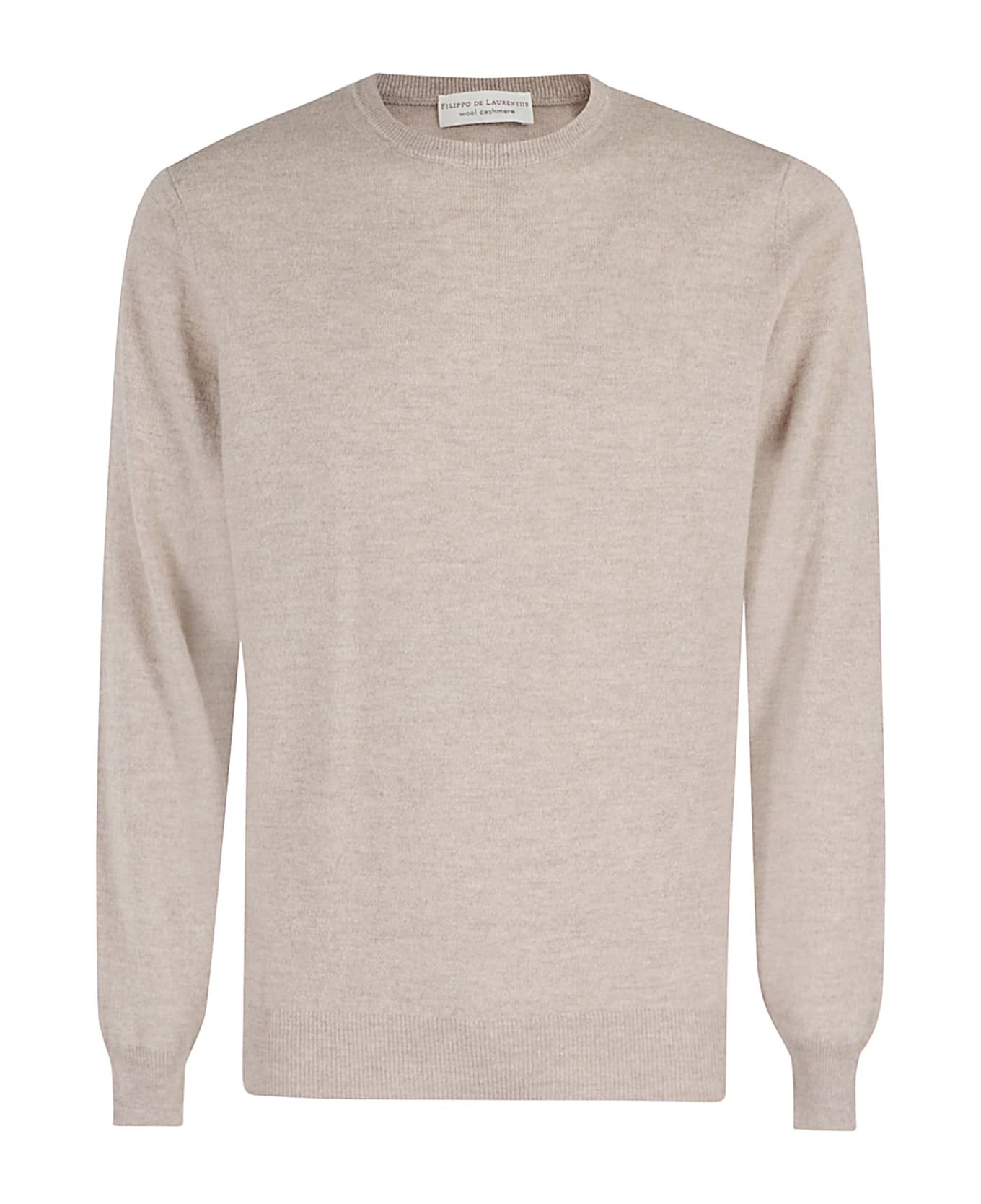 Filippo De Laurentiis Girocollo Ml Lana Cashmere - Beige