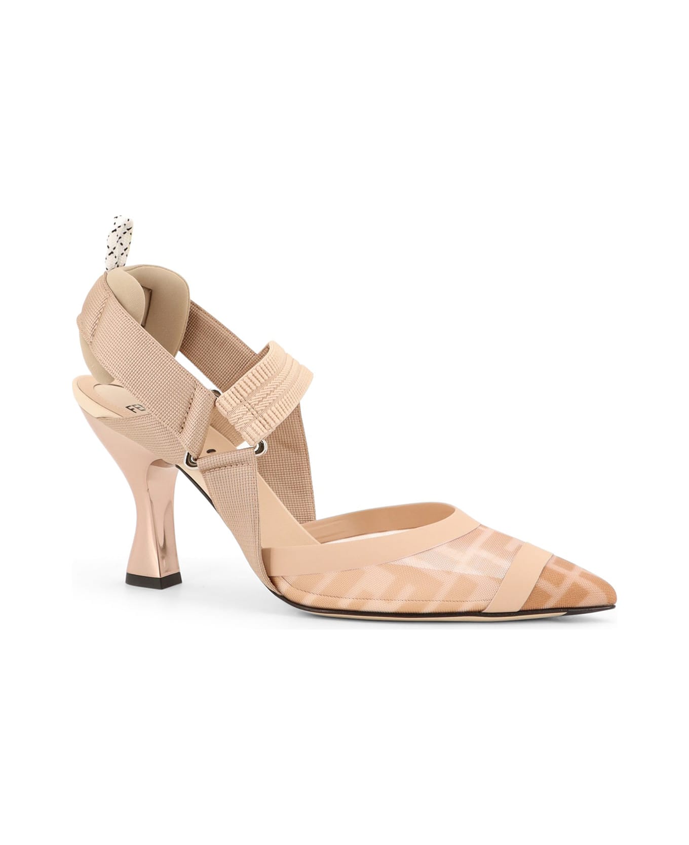 Fendi Colibrì Technical Mesh Slingback With Ff Motif - ROSE ROSE+NUDO