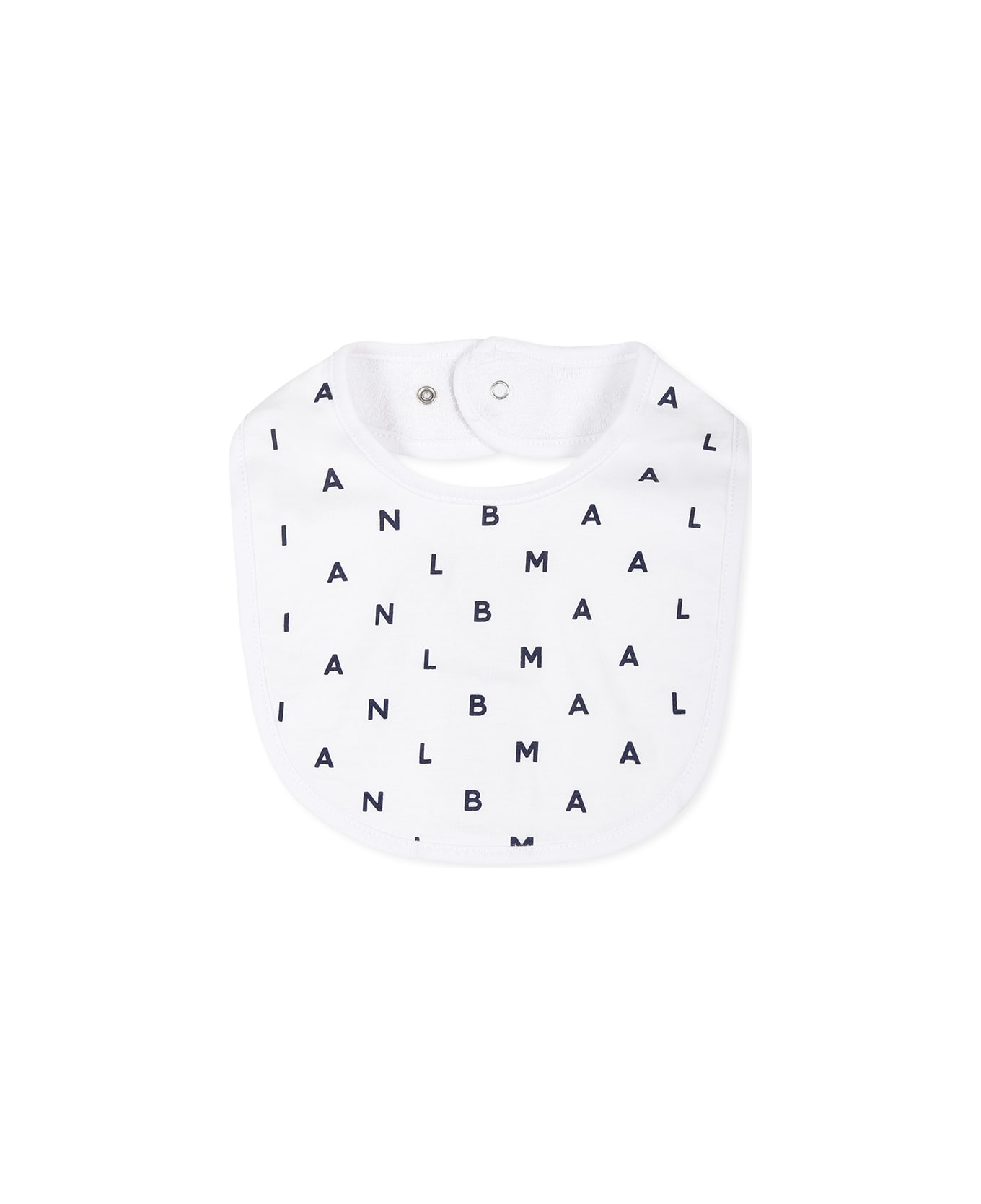 Balmain White Bib Set For Baby Kids With Logo - White