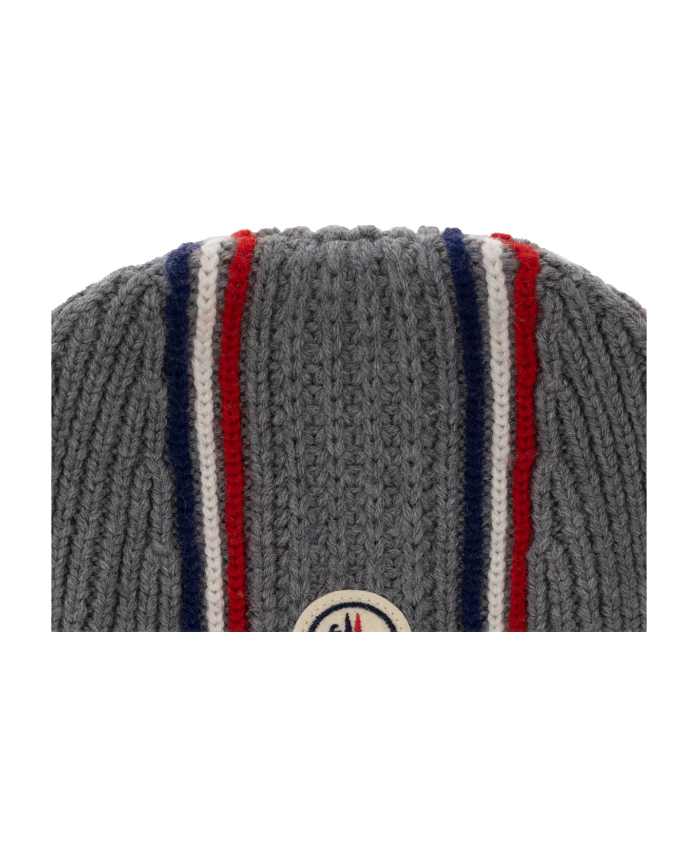 Moncler Beanie With Logo Patch - Grey 帽子