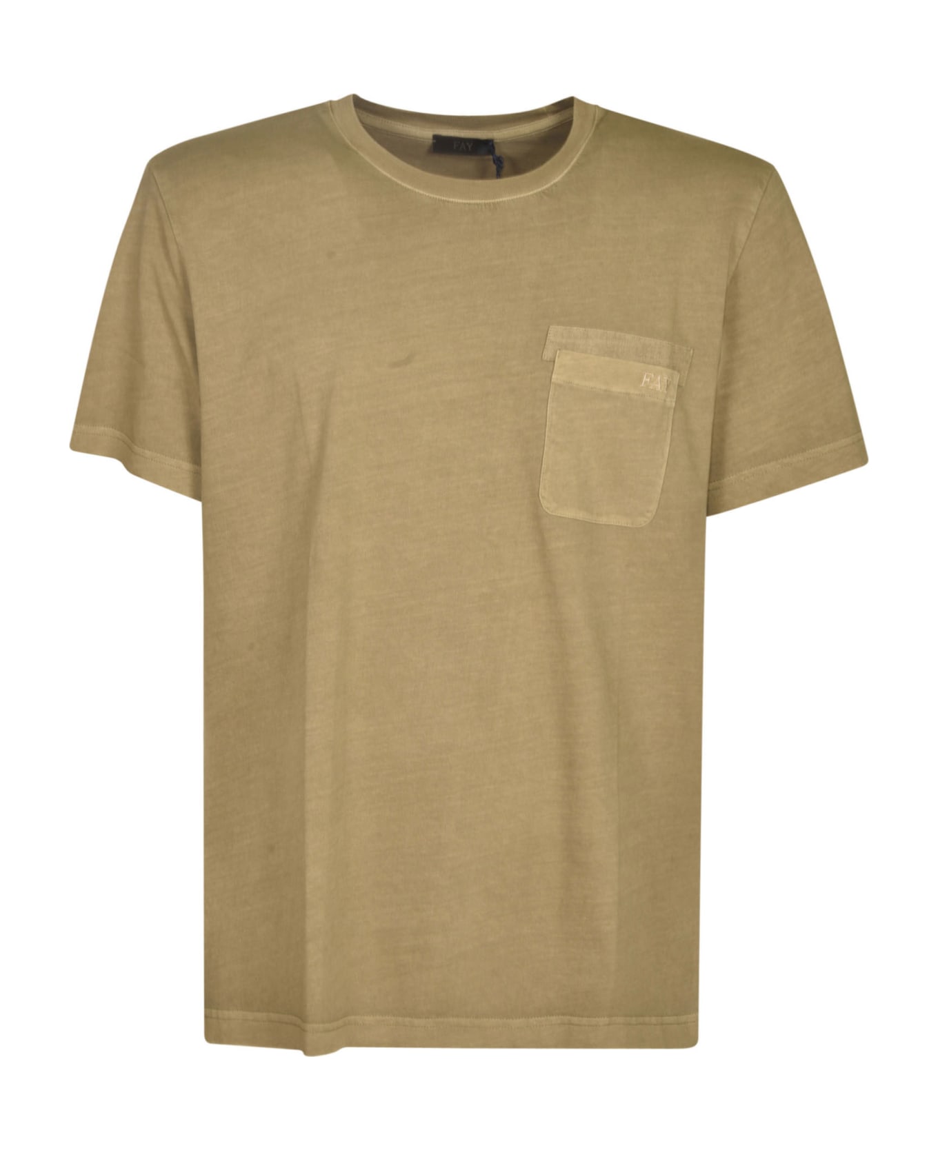 Fay Pocket Detail T-shirt - Verde militare シャツ