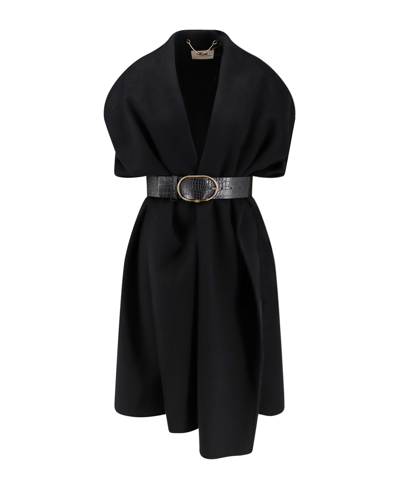 Elisabetta Franchi Wool Cape - Nera