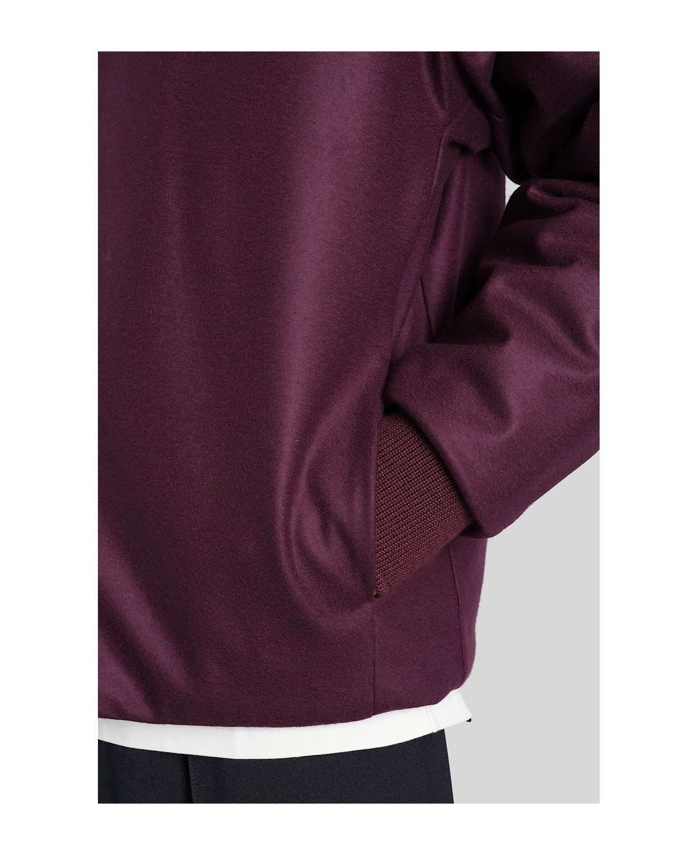 Jil Sander Bomber Jacket In Bordeaux Wool - bordeaux