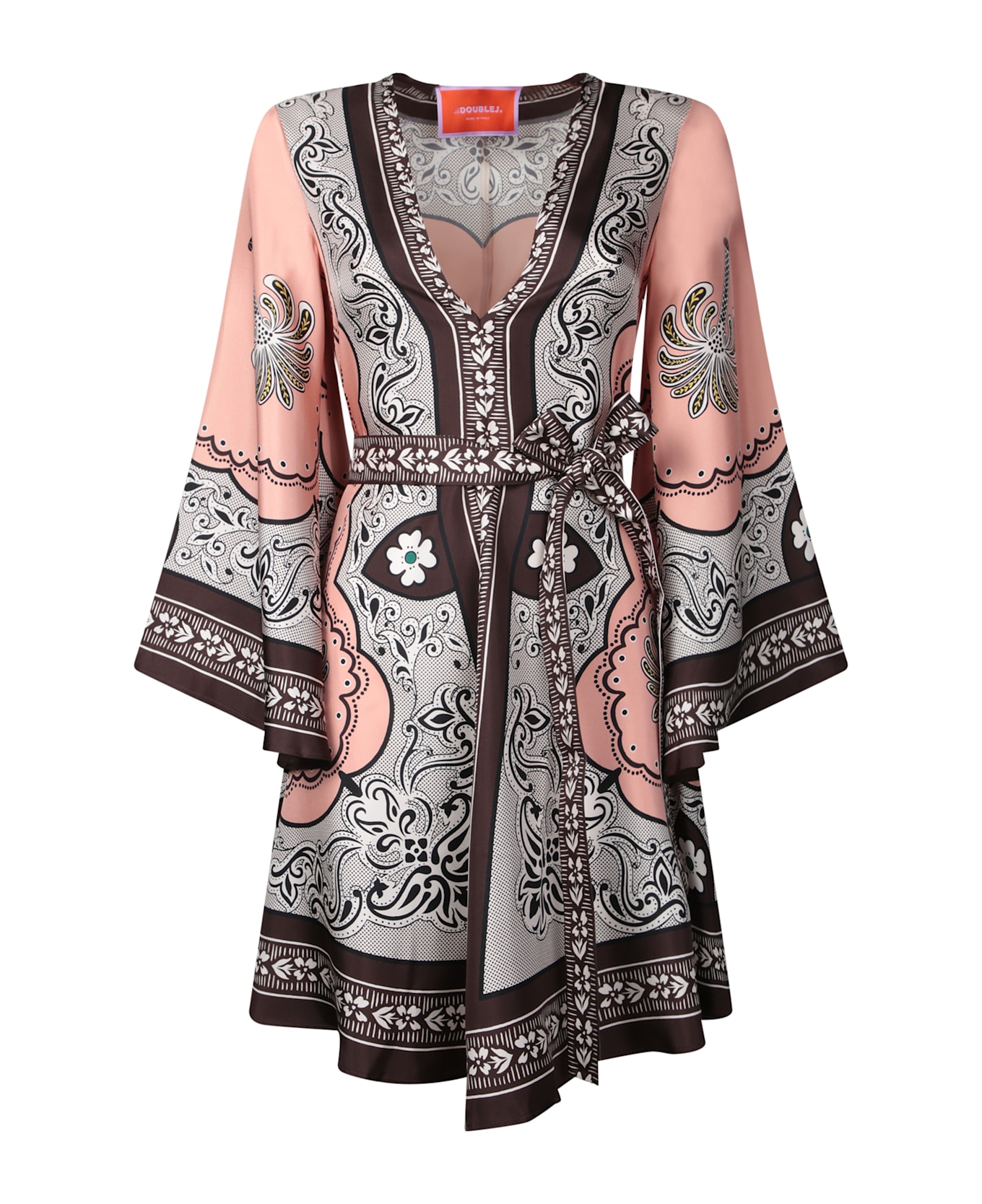 La DoubleJ Magnificent Short Dress In Pink Multicolor - Pink