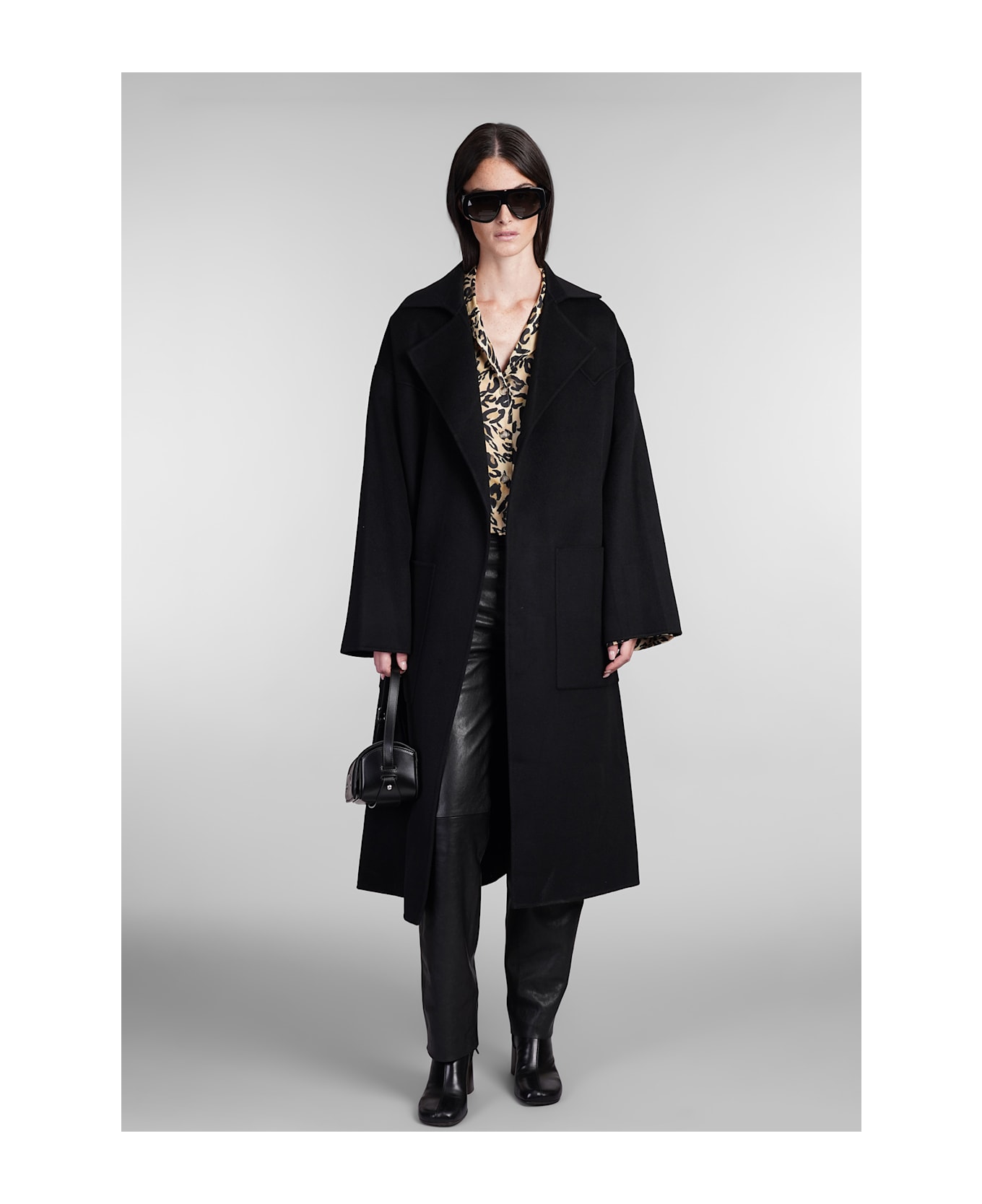 Nanushka Coat In Black Wool - black コート