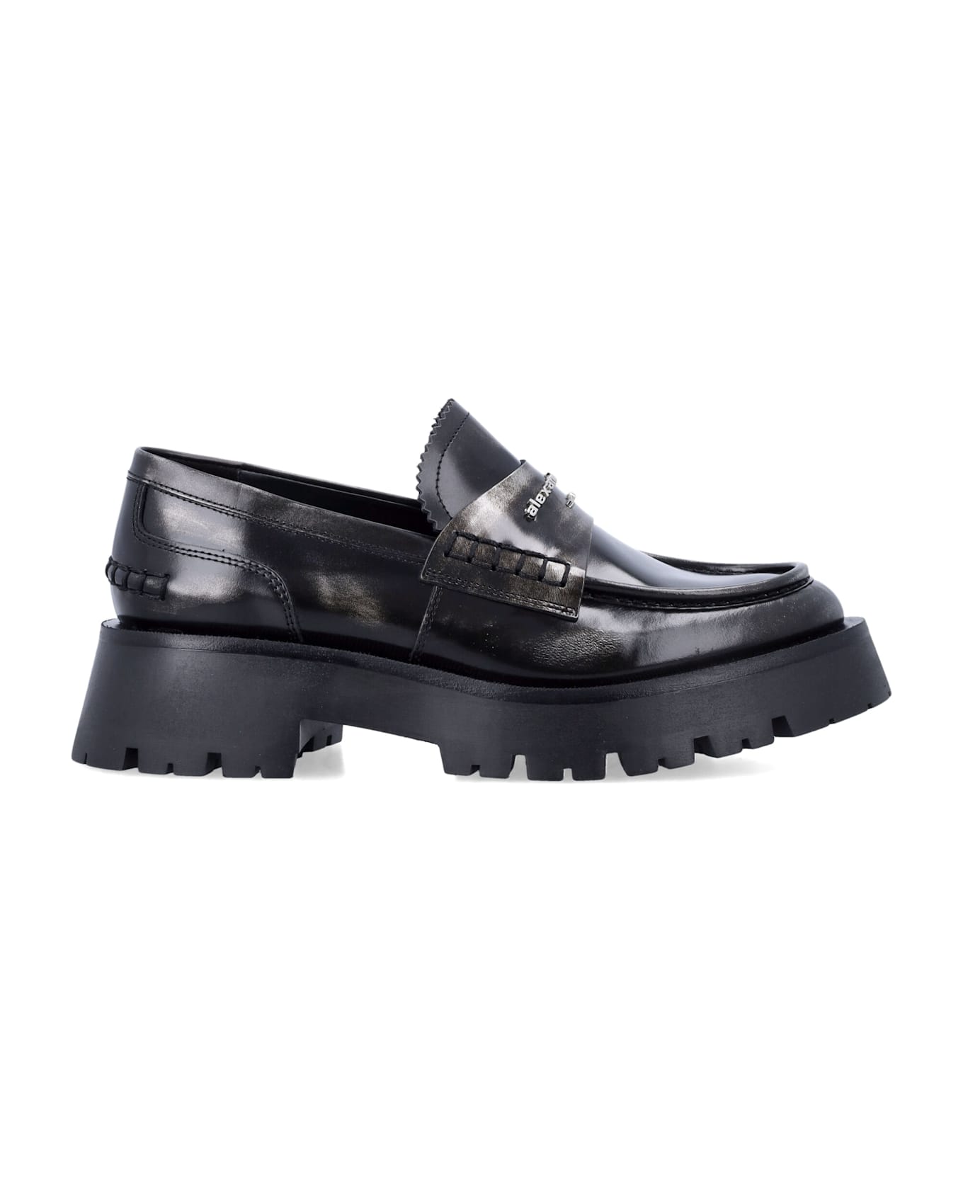 Alexander Wang Two-tone Leather Loafers - BLACK/GREY