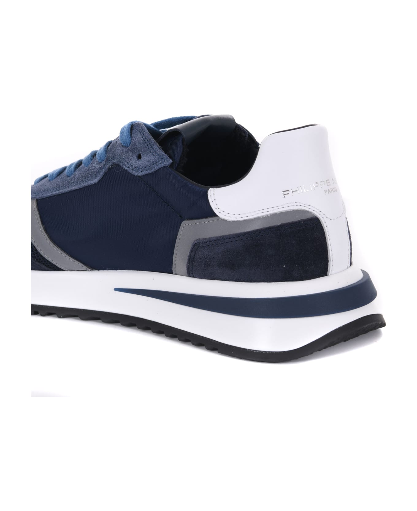 Philippe Model Sneakers Philippe Model "tropez 2.1 Low" In Camoscio E Nylon - Blu