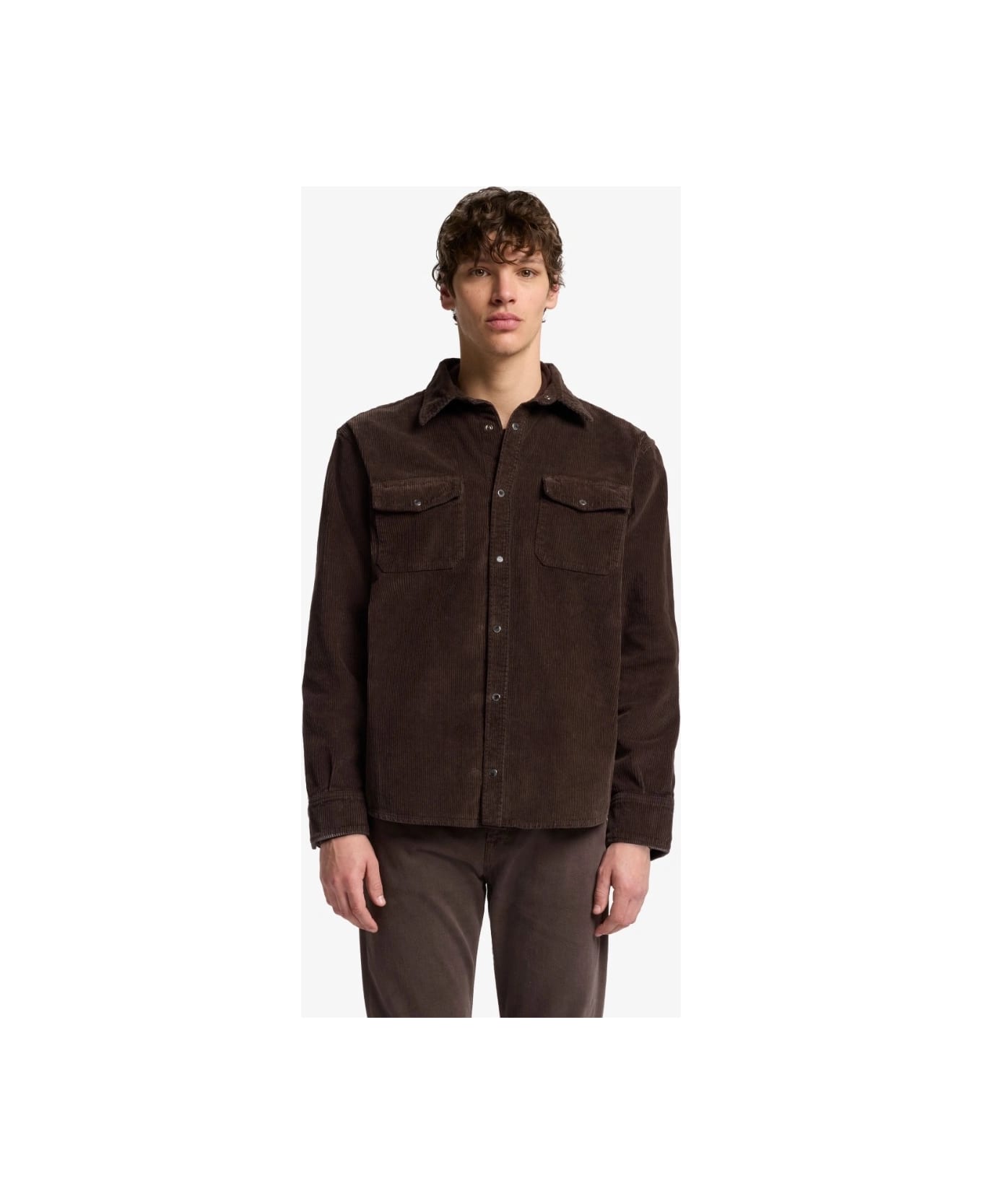 7 For All Mankind Overshirt Corduroy Coffee Bean - Brown