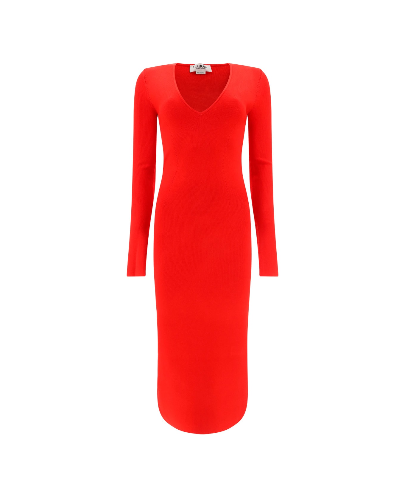 Victoria Beckham Deep Vee Dress - Red