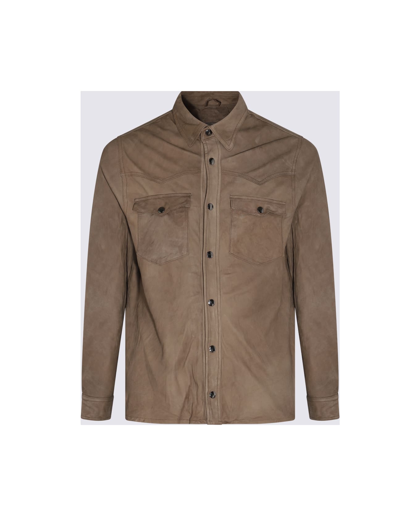 Giorgio Brato Brown Leather Western Jacket