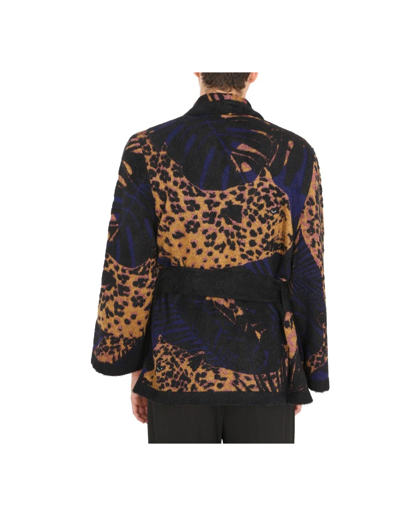 Saint Laurent Leopard Intarsia Robe - MULTICOLOUR
