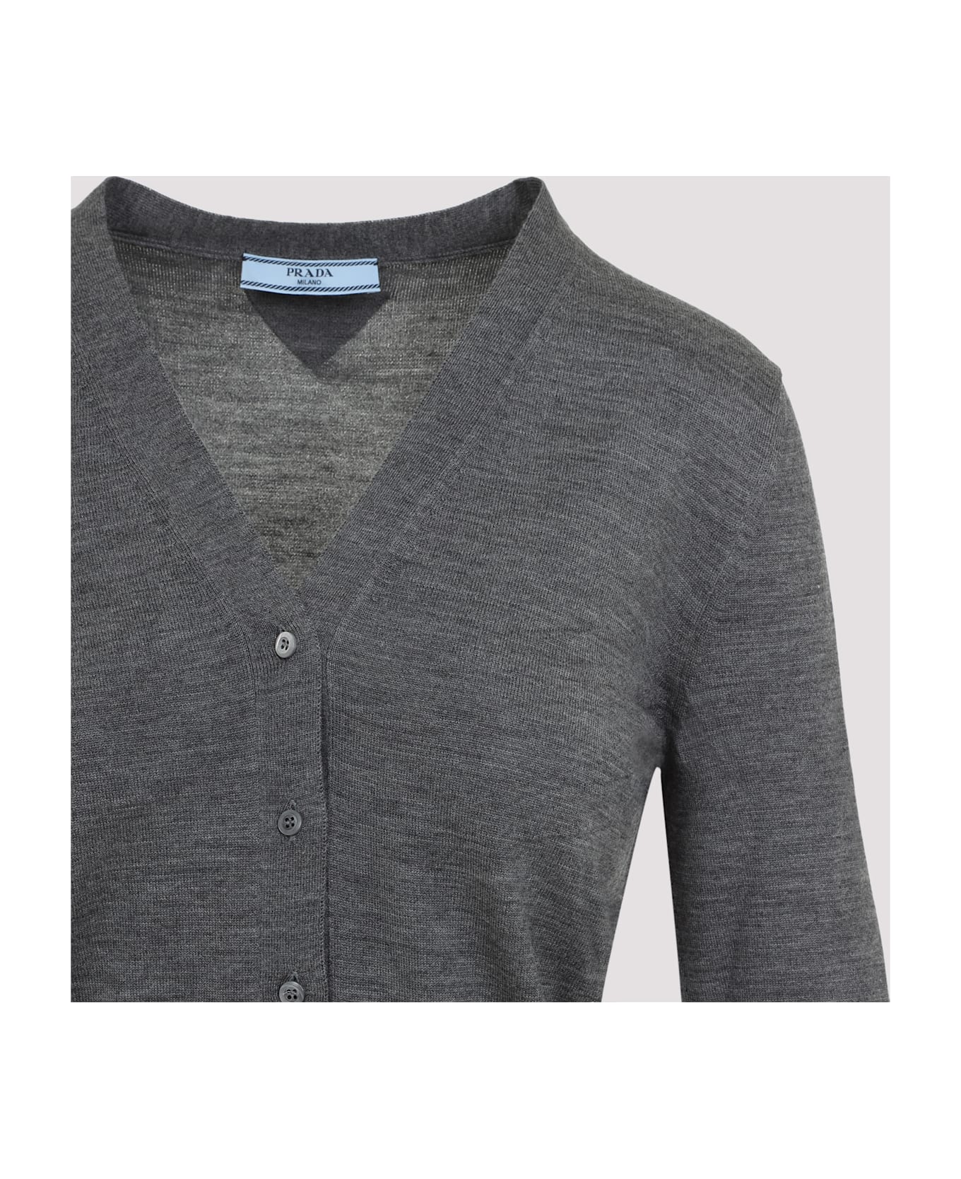 Prada Virgin Wool Cardigan - Ardesia