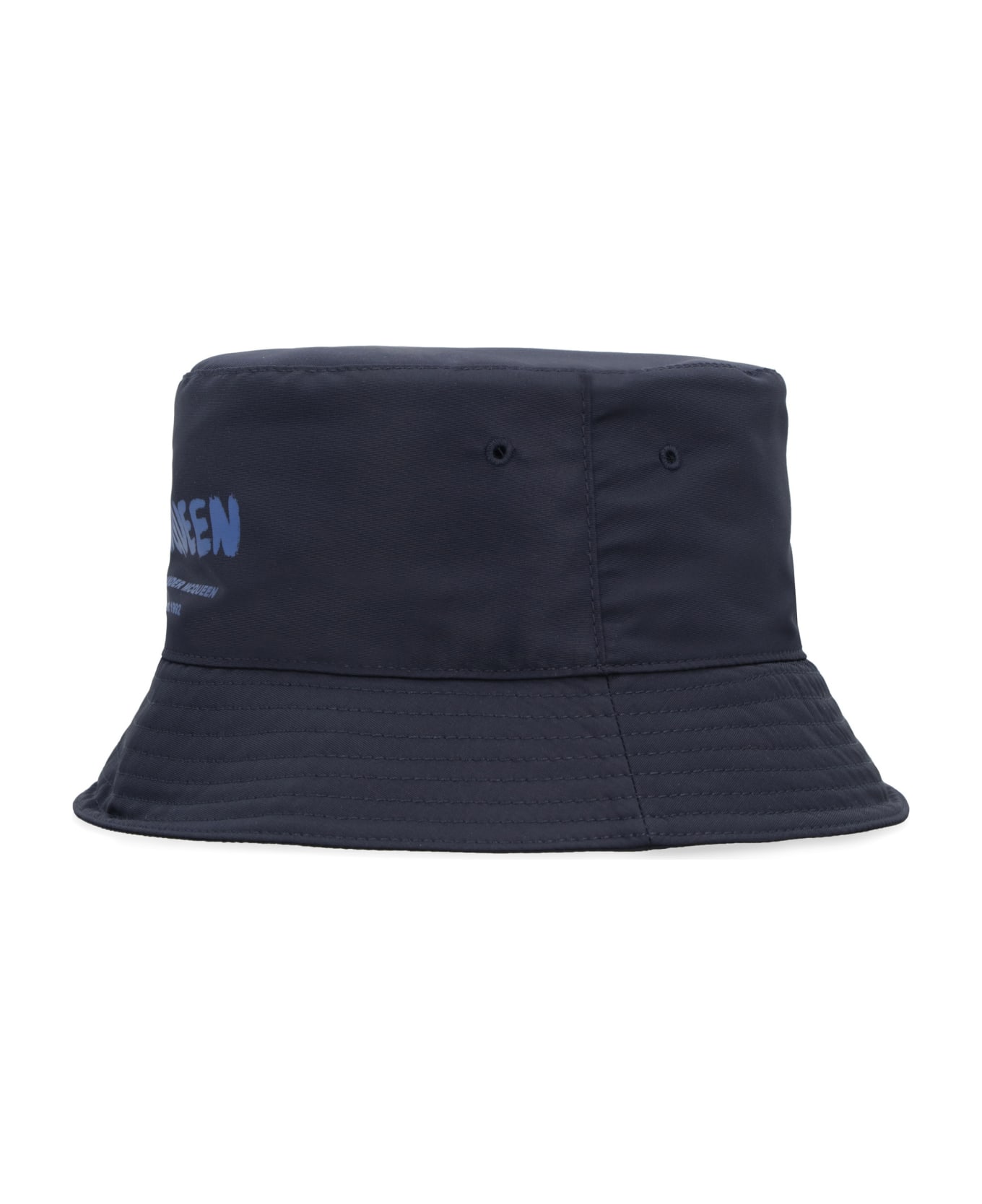 Alexander McQueen Logo Print Bucket Hat - BLUE