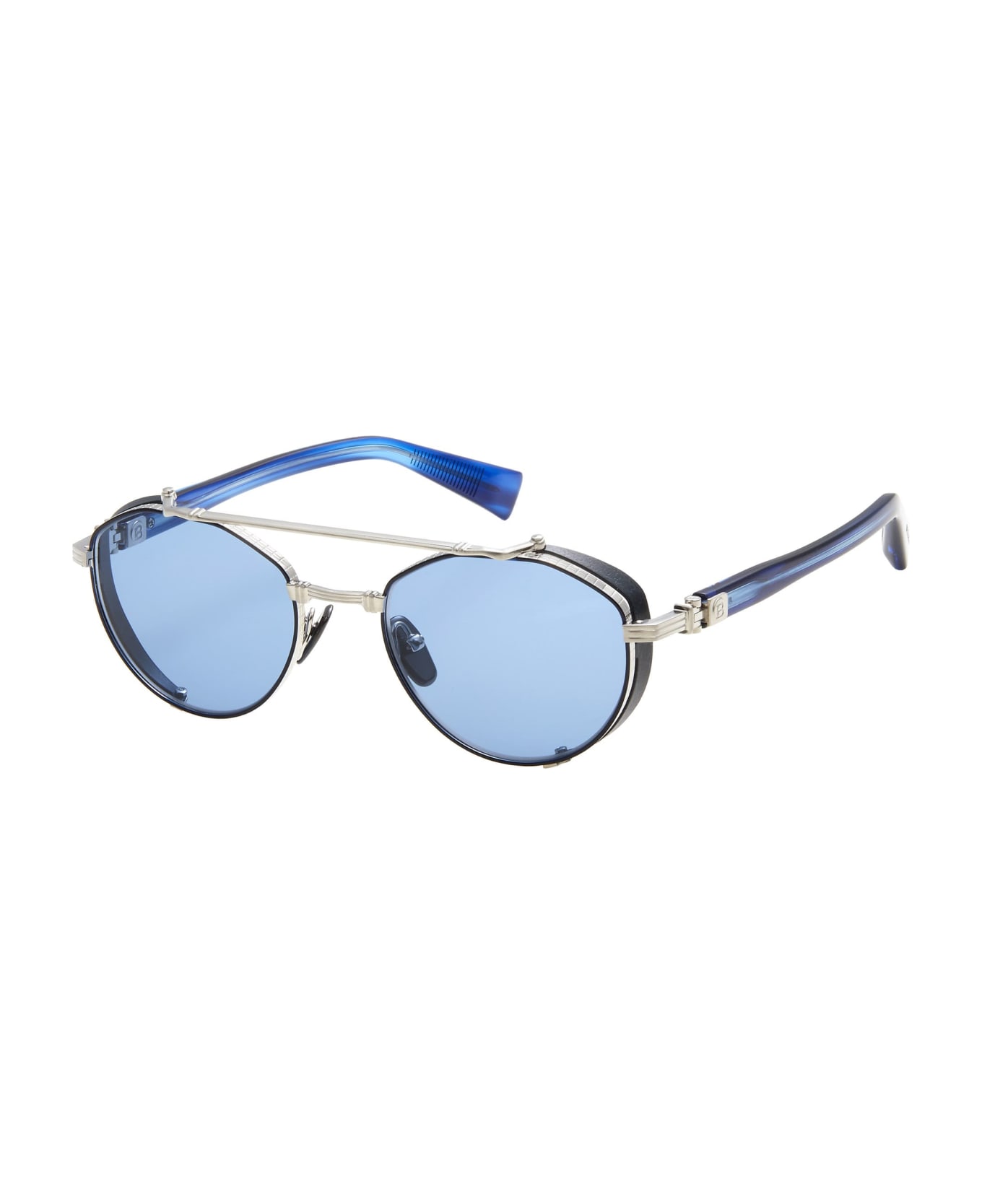 Balmain Brigade-iv - Silver / Blu Swirl Sunglasses - blue/ silver