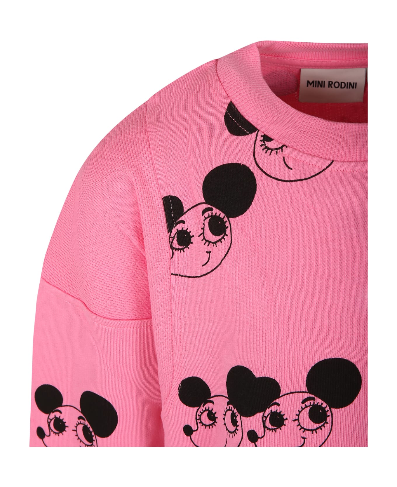 Mini Rodini Pink Sweatshirt For Girl With Mice - Pink
