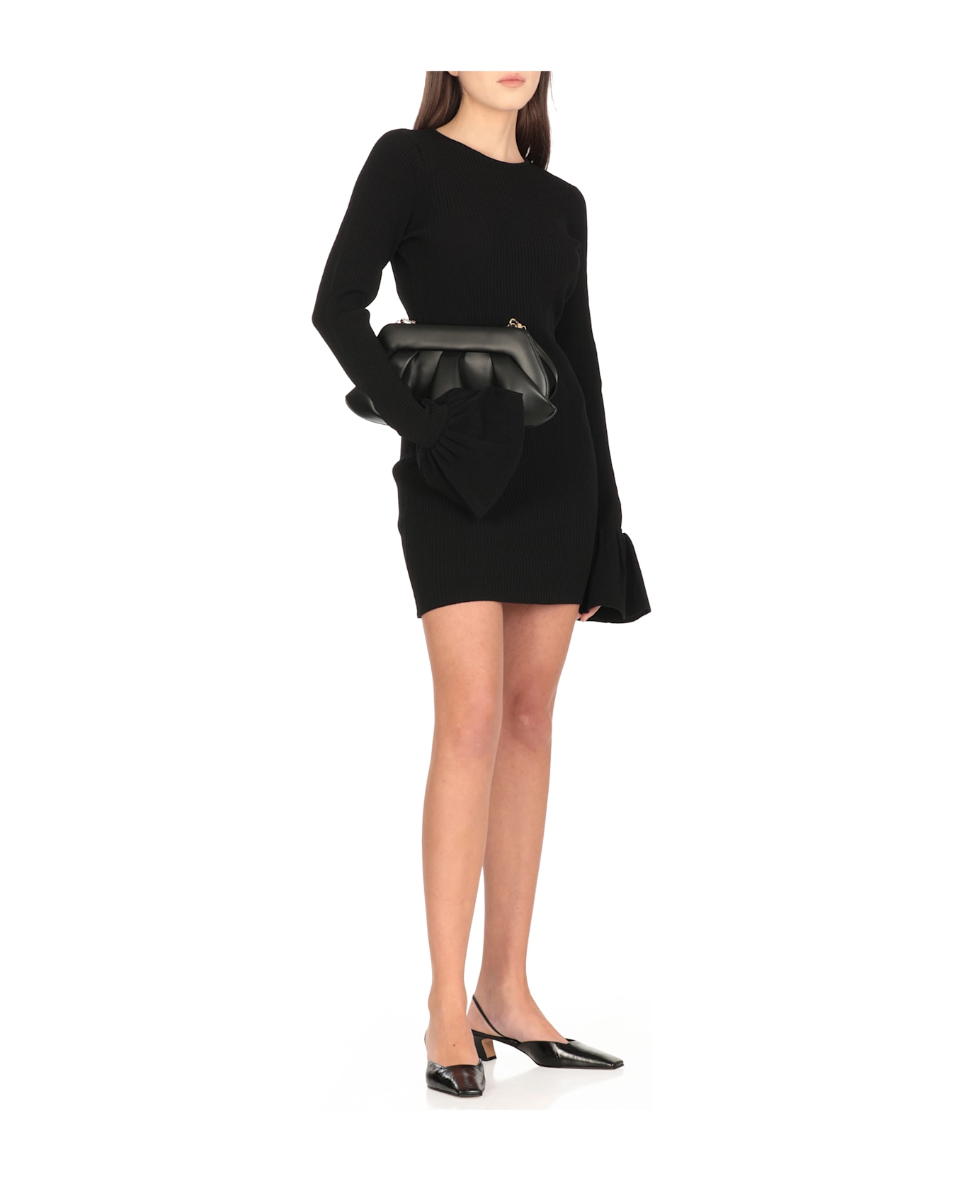 Rotate by Birger Christensen Knit Mini Cutout Dress - Black
