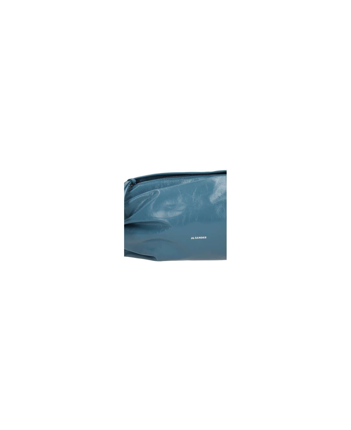 Jil Sander Logo Printed Drawstring-detailed Crossbody Bag - Blue ショルダーバッグ